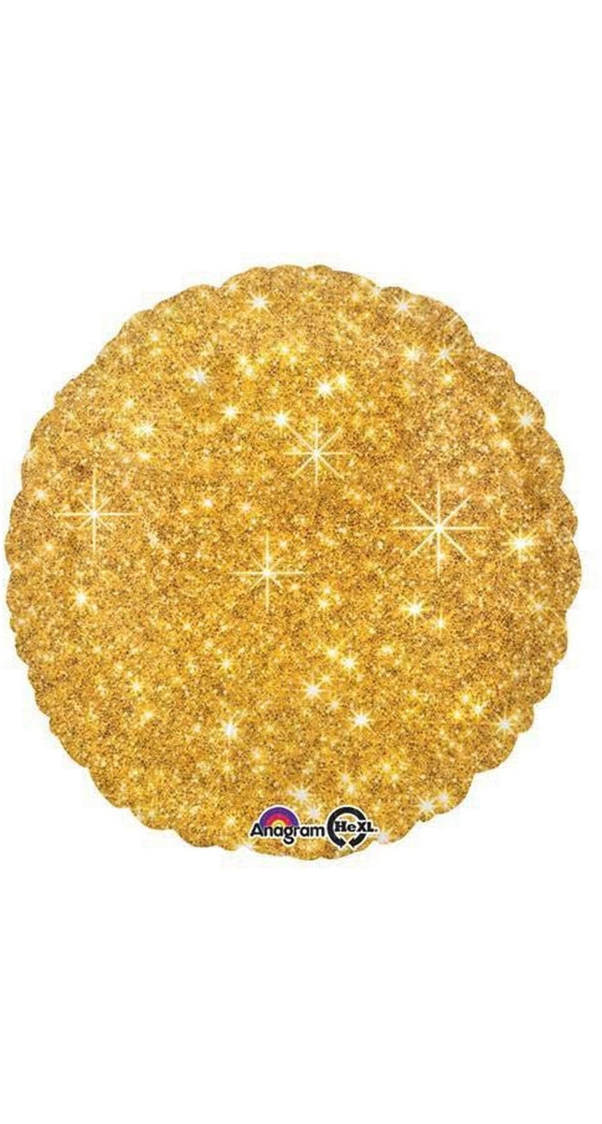 Circle Faux Sparkle Gold Foil Balloon - 43cm