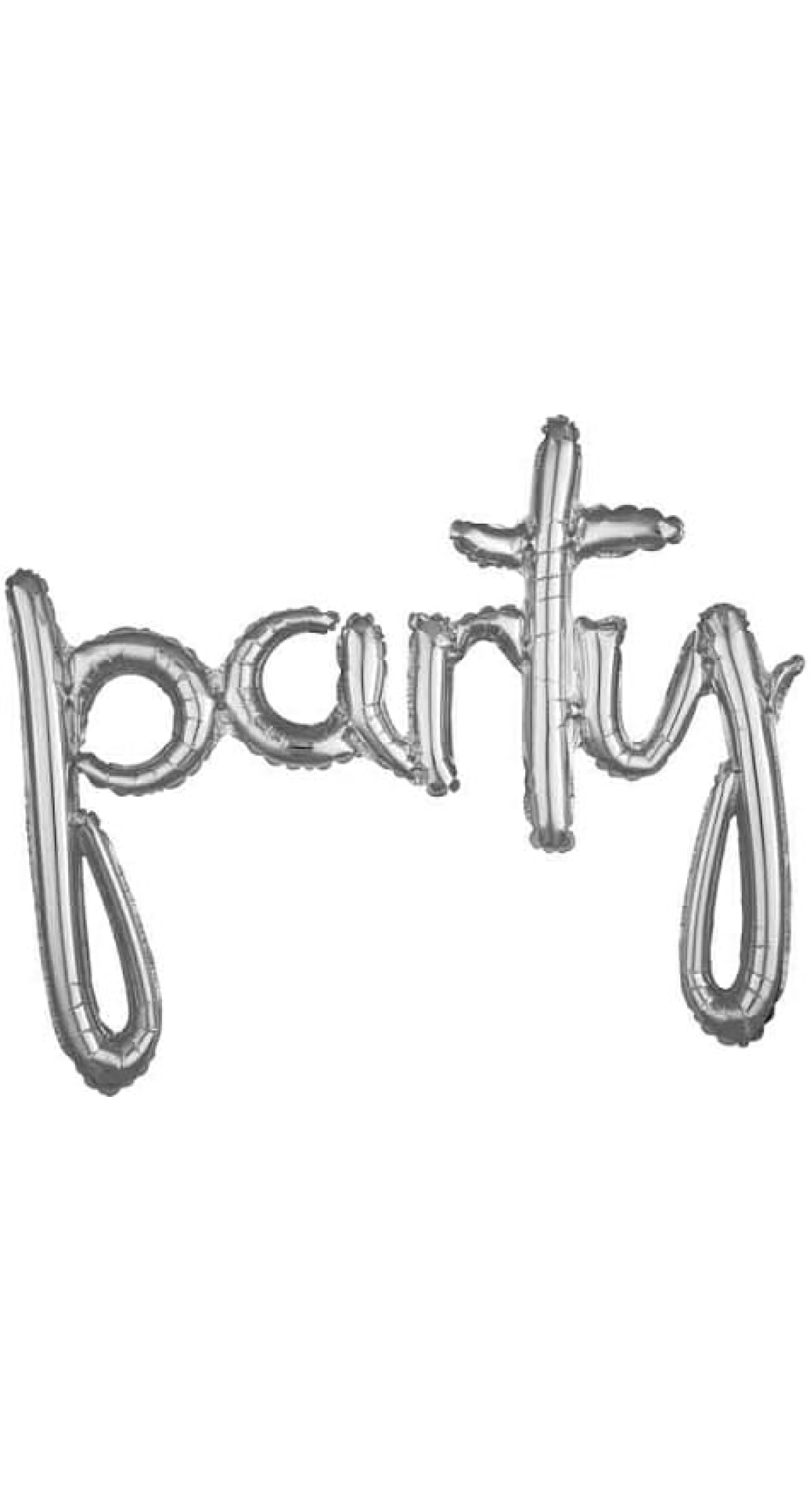 Silver Phrase ”Party” Foil Balloon – 39″ x 31″