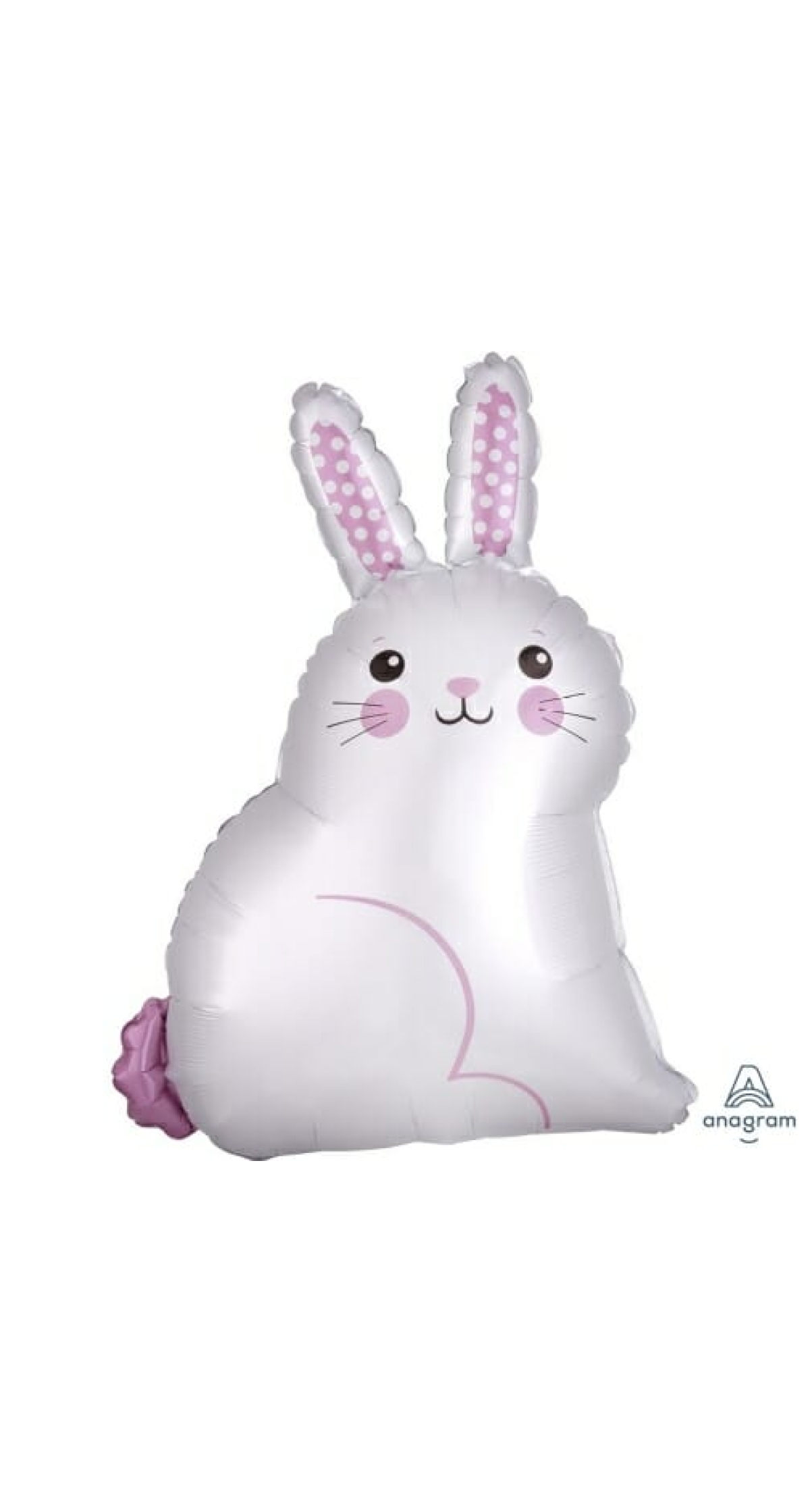 White Satin Bunny Junior Shape Foil Balloon 16'' x 22''