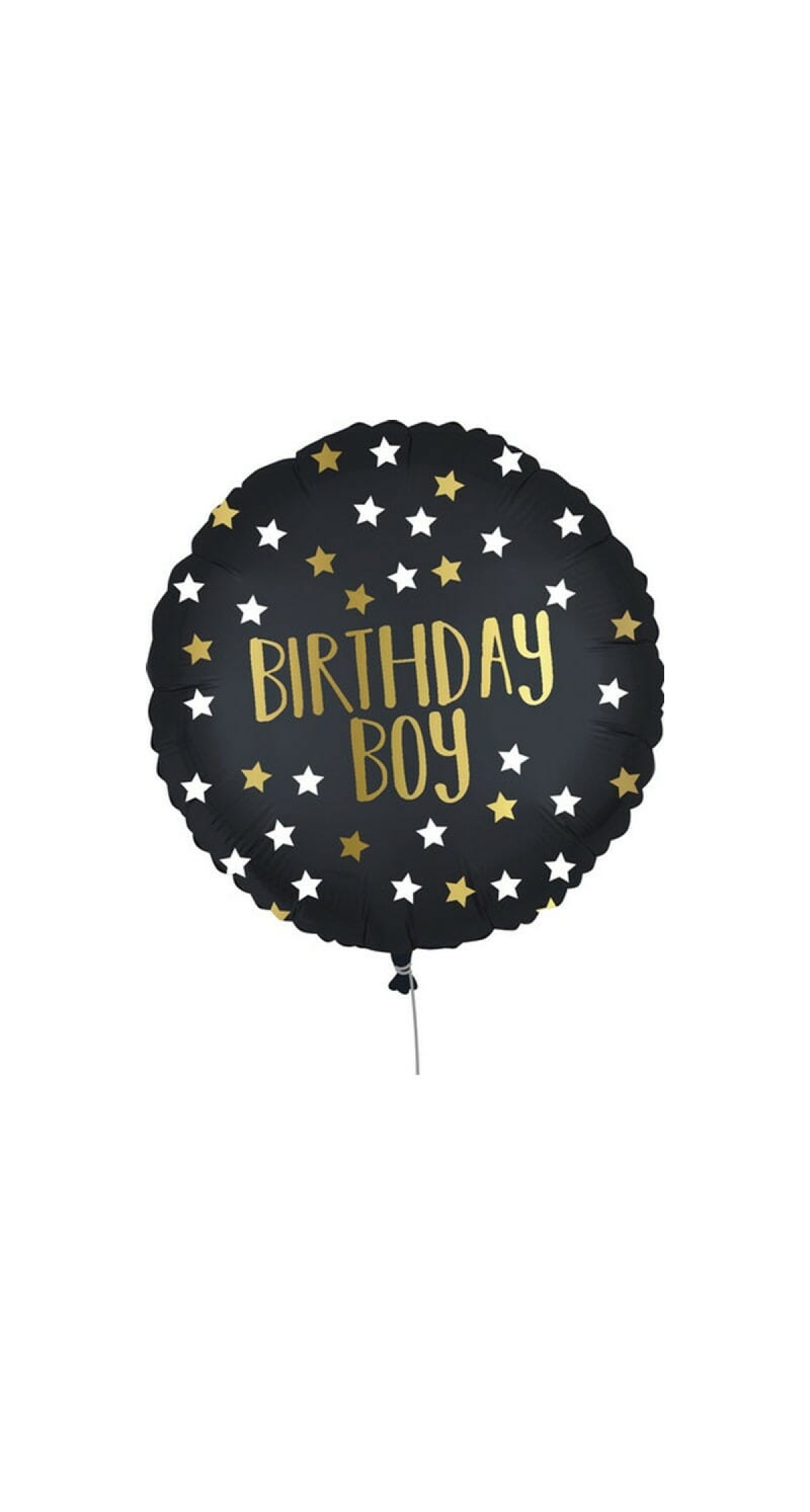 Birthday Boy Black Round Foil Balloon - 18'' (46cm)