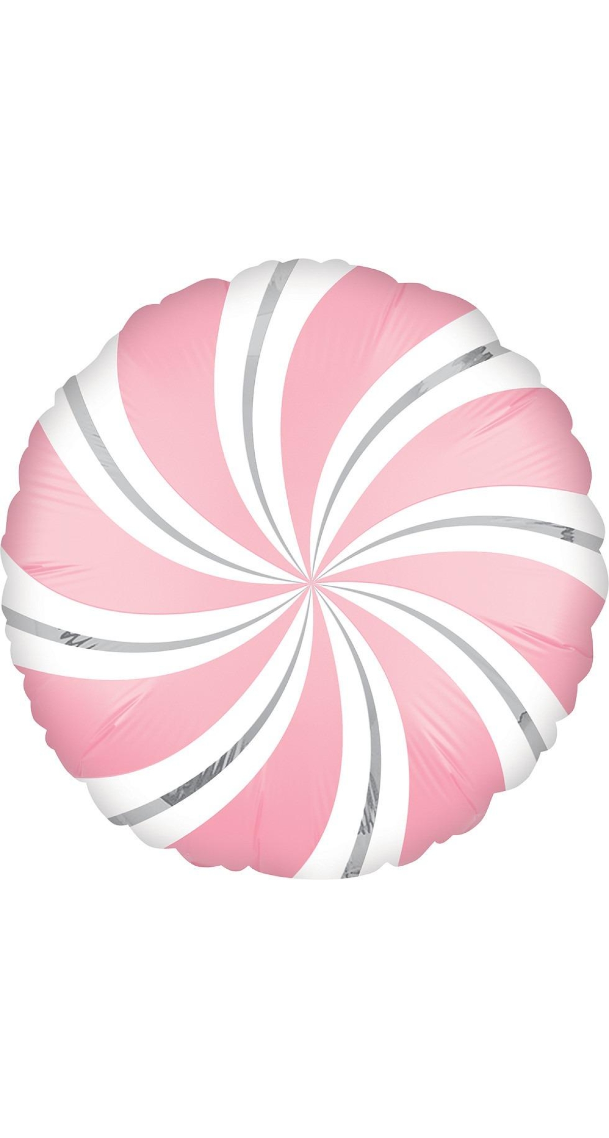 Satin Pink Candy Swirl Round Foil Balloon - 18" (45cm)