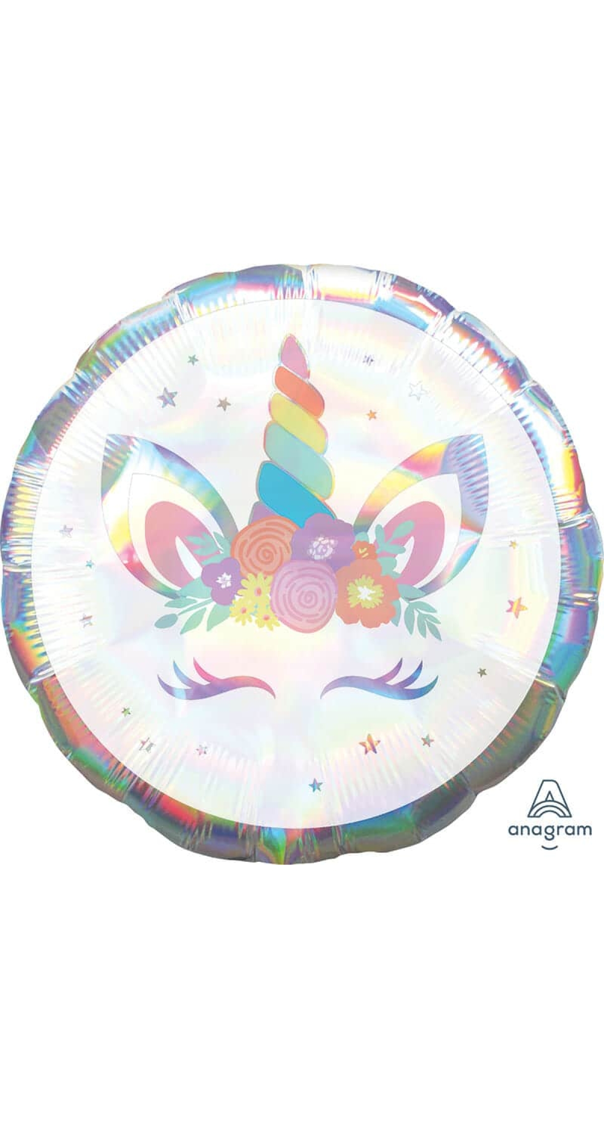 Unicorn Party Holographic Iridescent Foil Balloon 18'' (45cm)