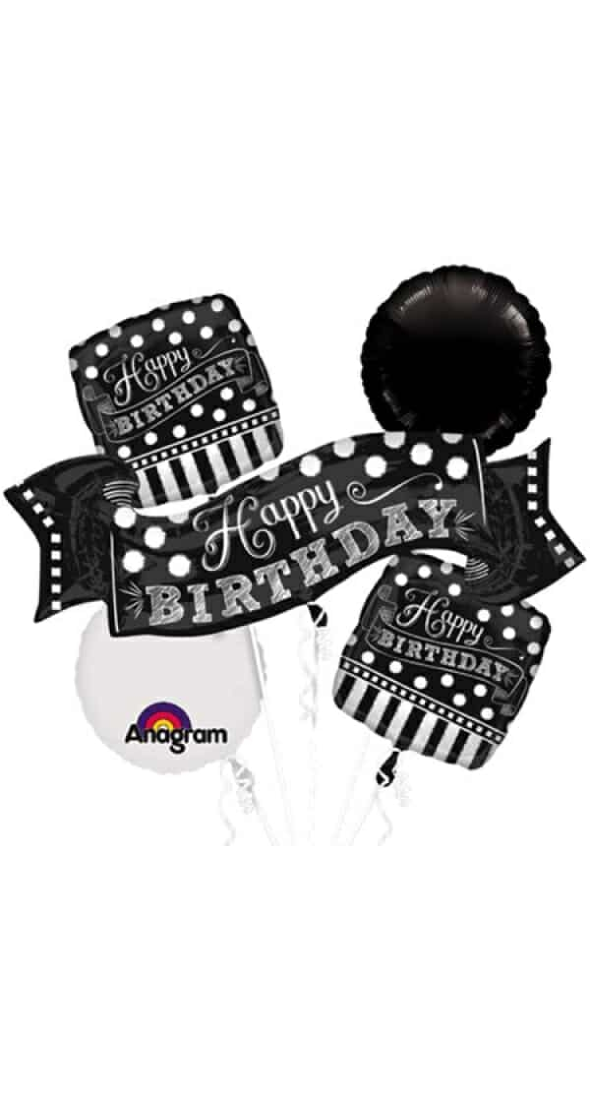 Chalkboard Birthday Foil Balloon Bouquet – 5pk