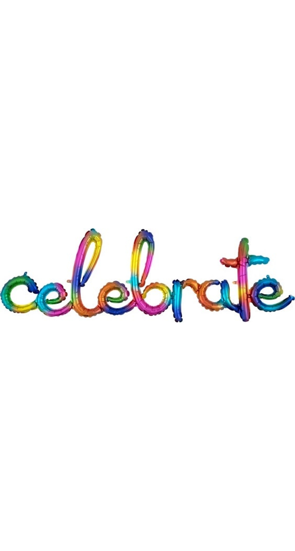 Rainbow Splash Phrase ”Celebrate” Foil Balloon – 59” x 20”