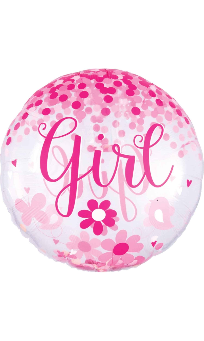 Baby Girl Jumbo Confetti Balloon – 71cm