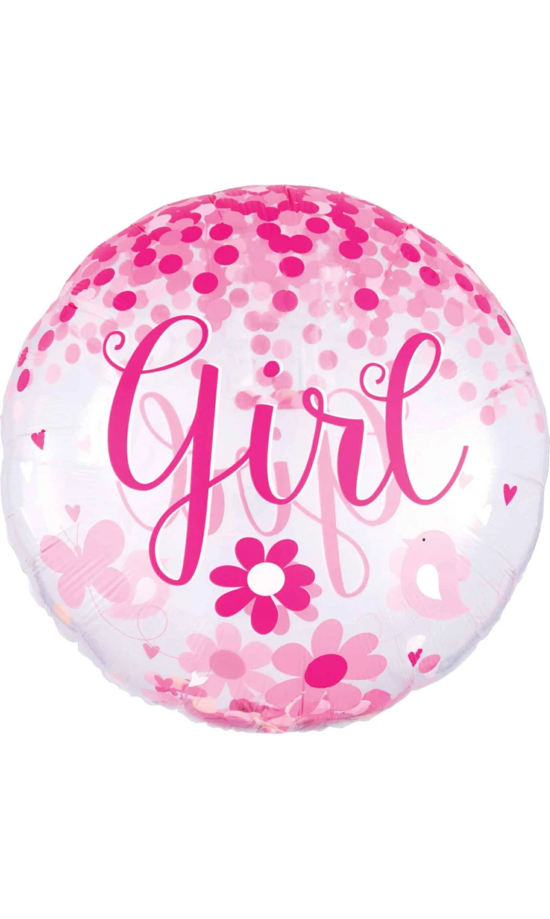 Baby Girl Jumbo Confetti Balloon – 71cm