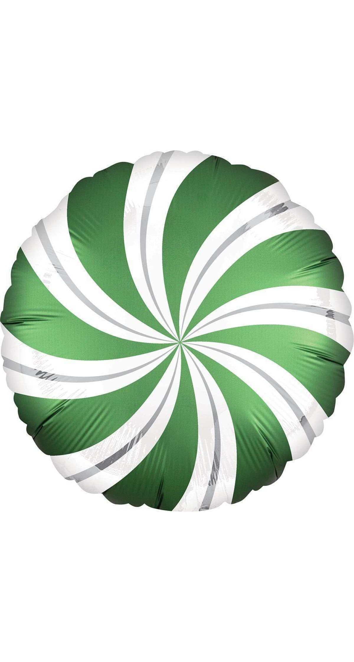 Satin Emerald Candy Swirl Round Foil Balloon 18'' (45cm)