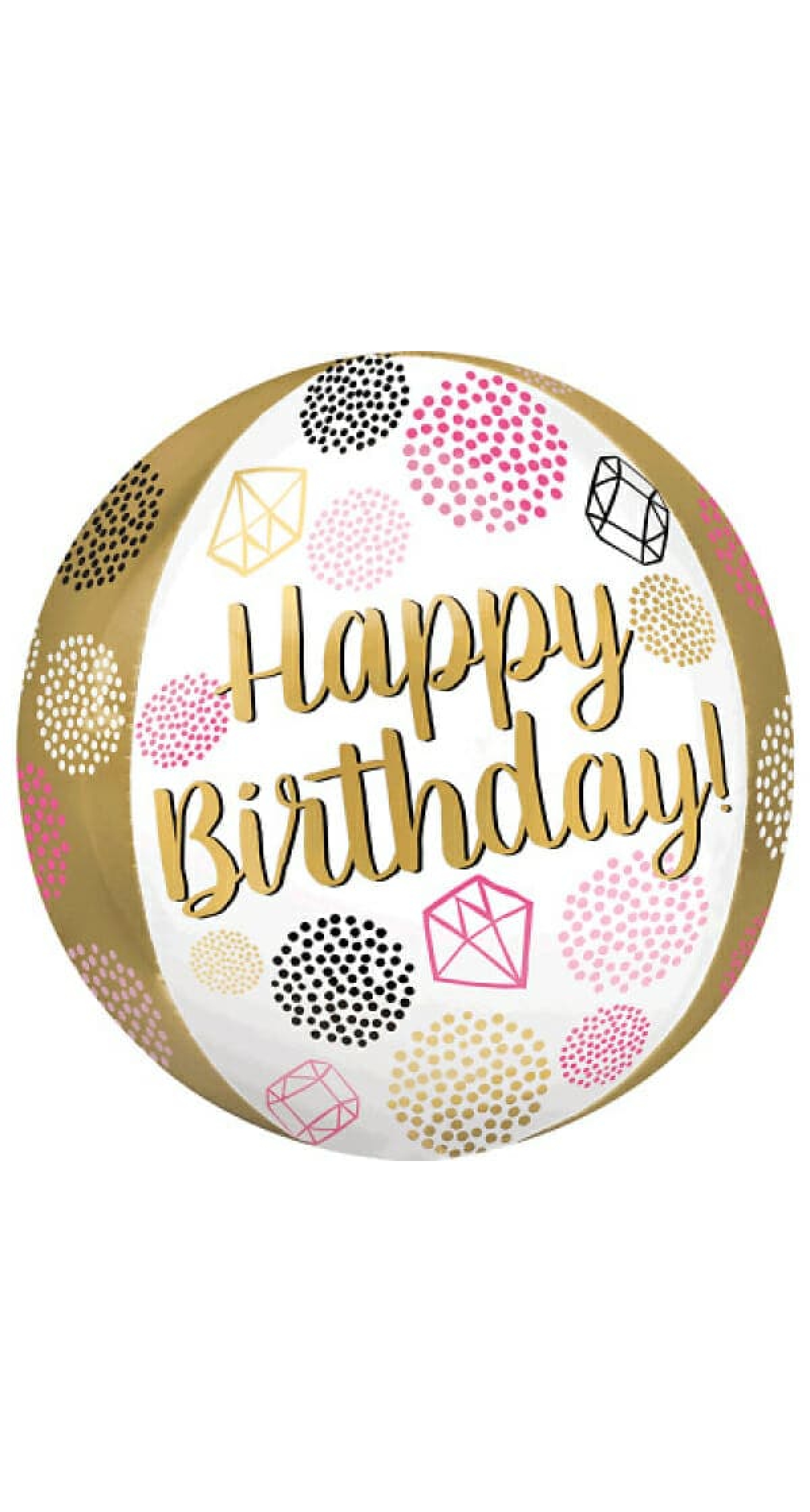 Happy Birthday Gems Balloon orbz - 15" x 16"