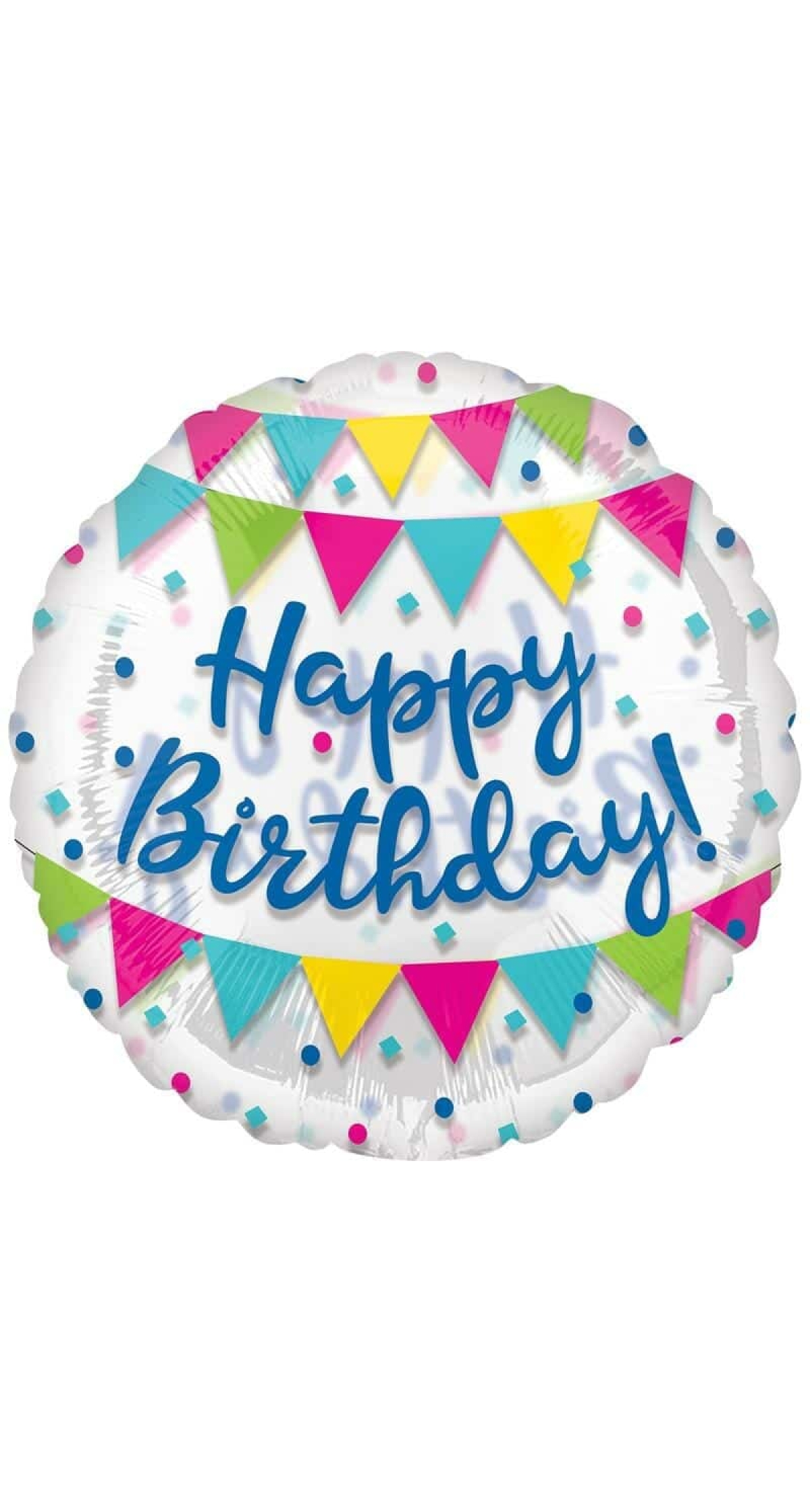 Happy Birthday Confetti Streamer Jumbo Foil Balloon - 28'' x 28''