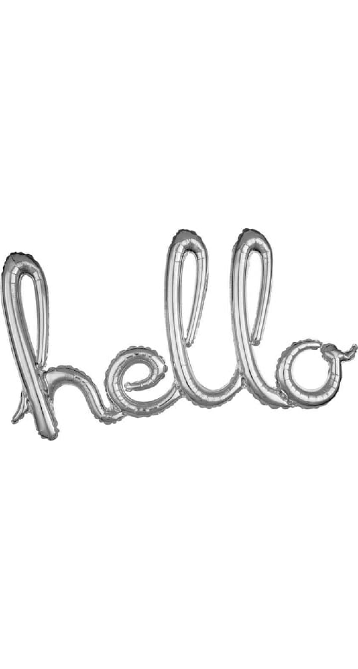 Silver Phrase ”Hello” Foil Balloon – 39” x 22”