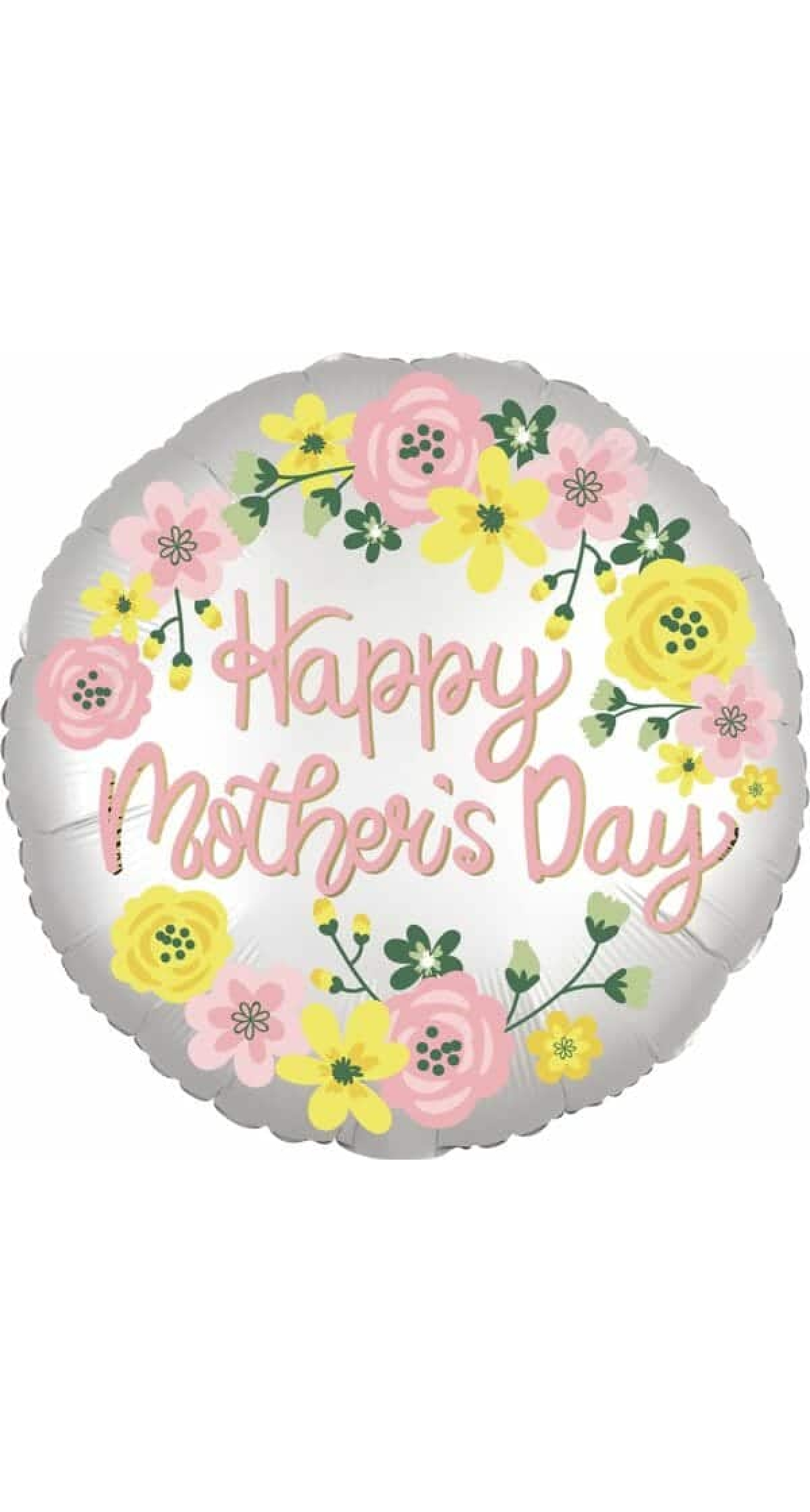 Satin Happy Mother's Day Spring Floral Round Foil Balloon - 18'' (45cm)