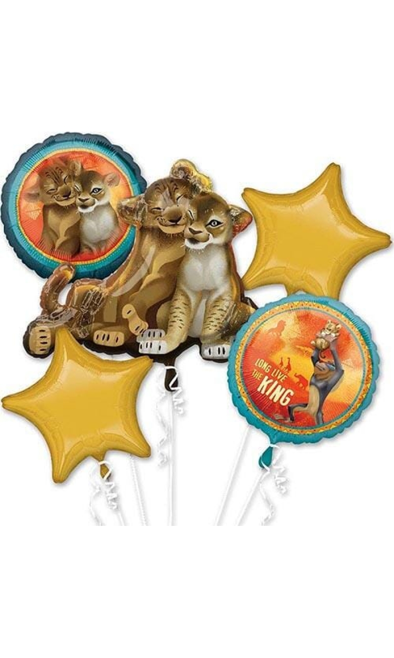 Lion King Foil Balloon Bouquet - 5pk