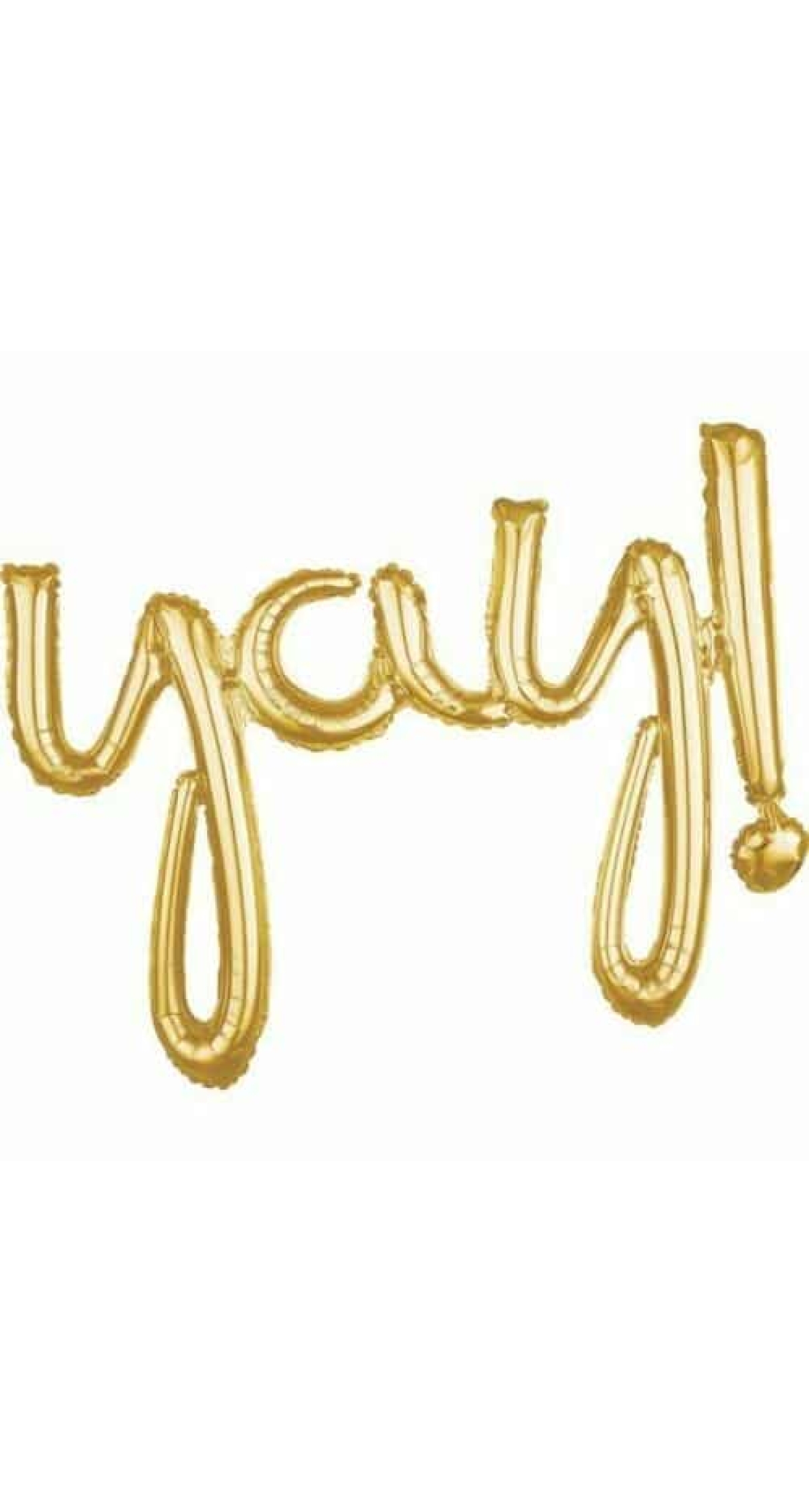 Gold Phrase ”Yay” Foil Balloon – 35″ x 25″
