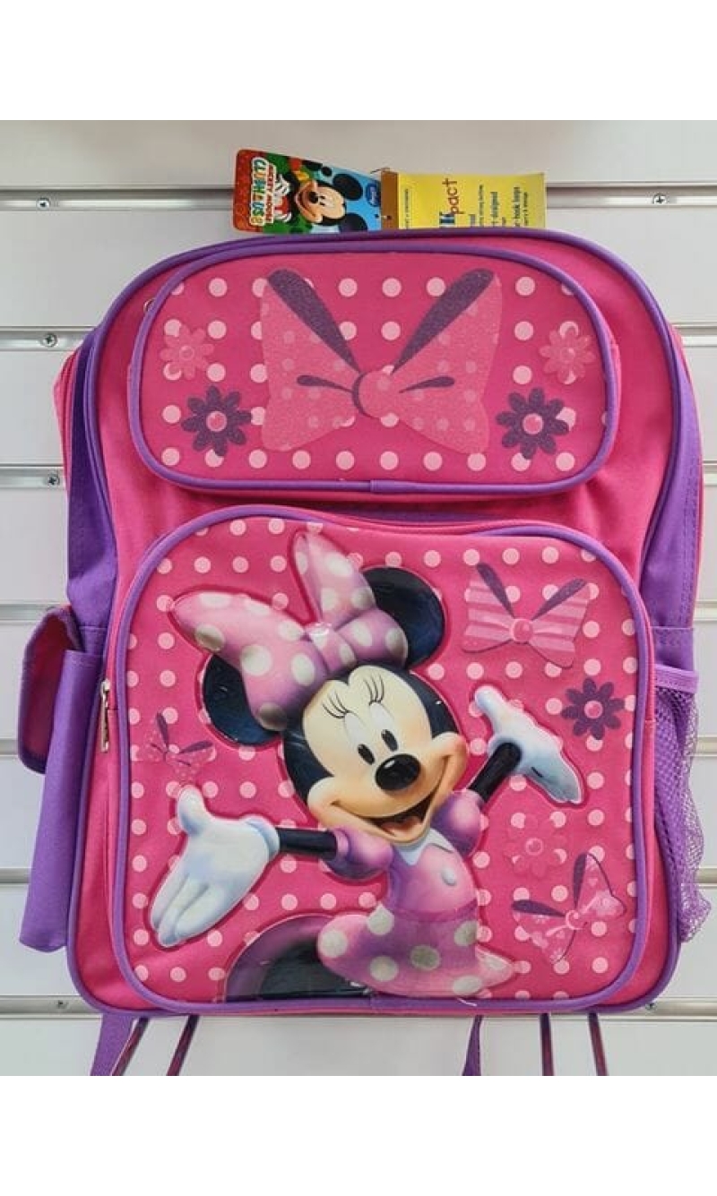Minnie Mouse Pink & Purple Polka Dot Backpack - 42x35cm