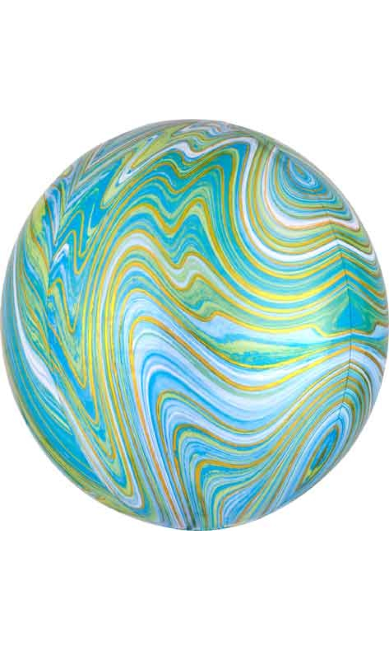 Marblez Blue Green Orbz Foil Balloon – 38cm x 40cm