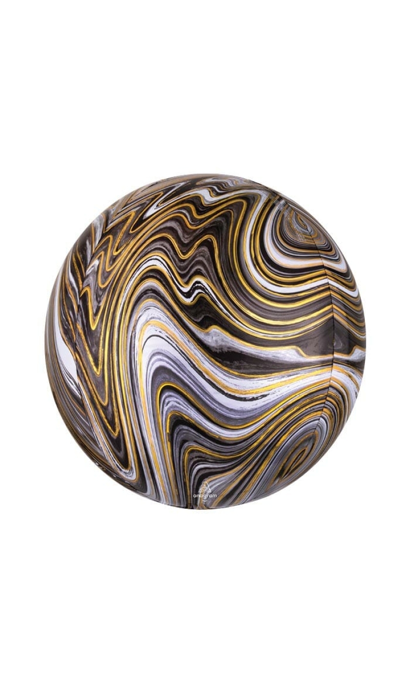 Marblez Black Orbz Foil Balloon – 38cm x 40cm