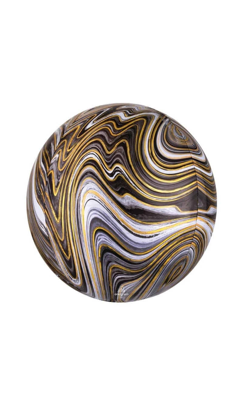 Marblez Black Orbz Foil Balloon – 38cm x 40cm