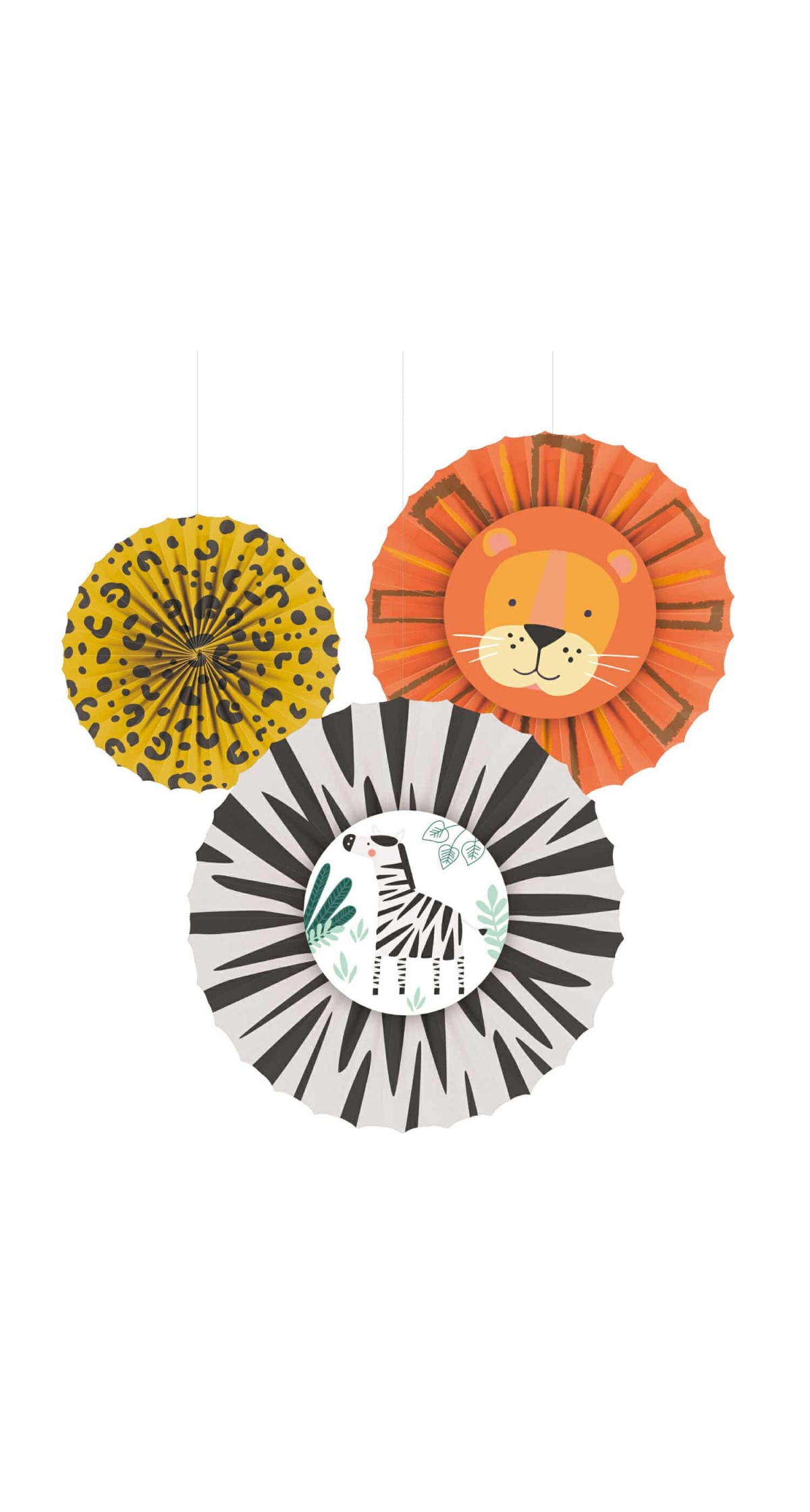 Get Wild Decoration Fans - 3pk