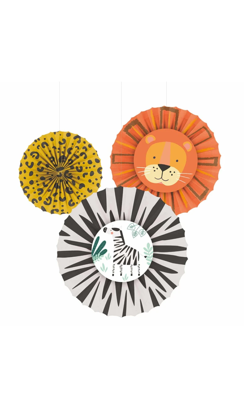 Get Wild Decoration Fans - 3pk