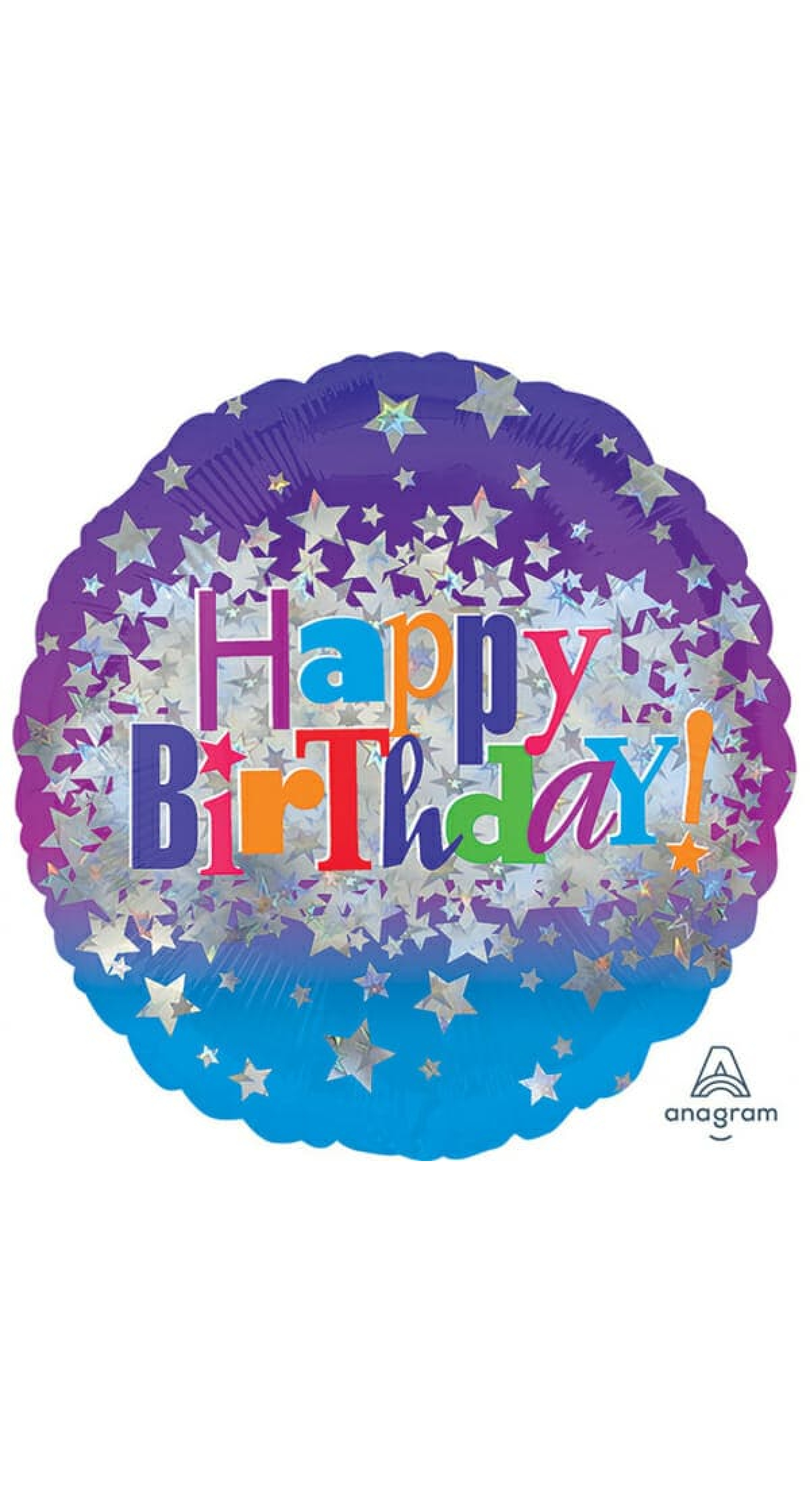Happy Birthday Bright Stars Foil Balloon - 43cm