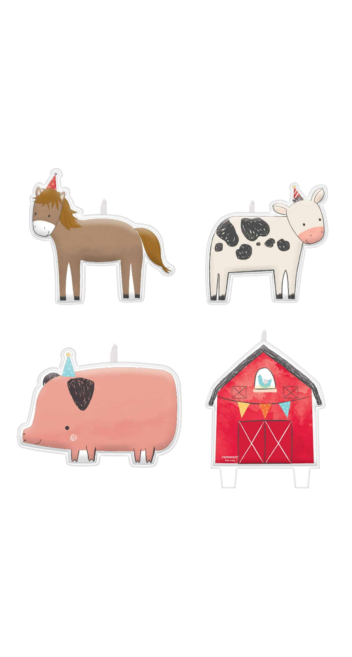 Barnyard Birthday Candles - 4pk