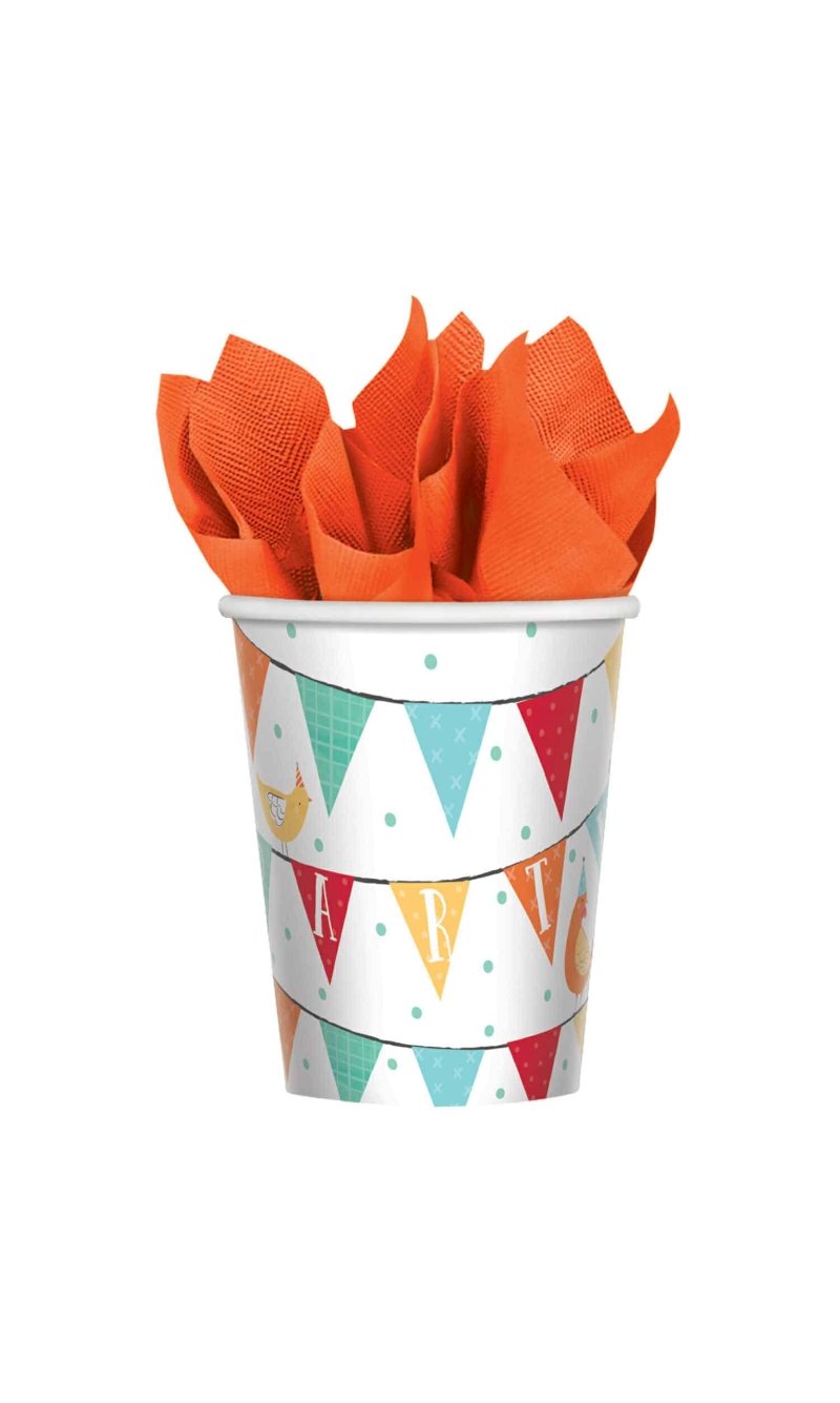 Barnyard Birthday Paper Cups 266ml - 8pk