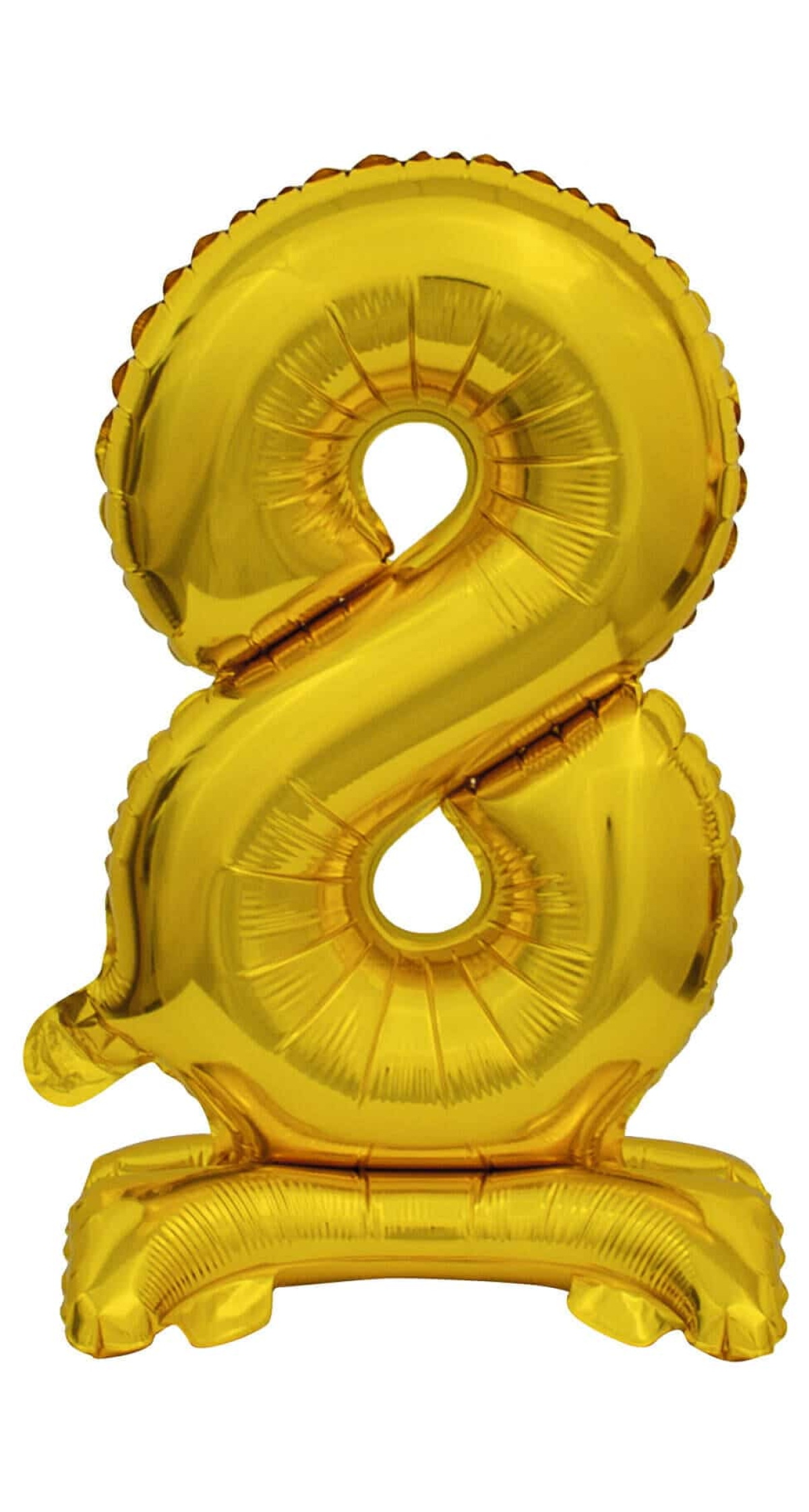 Mini Number 8 with Stand Gold Foil Balloon - 38cm