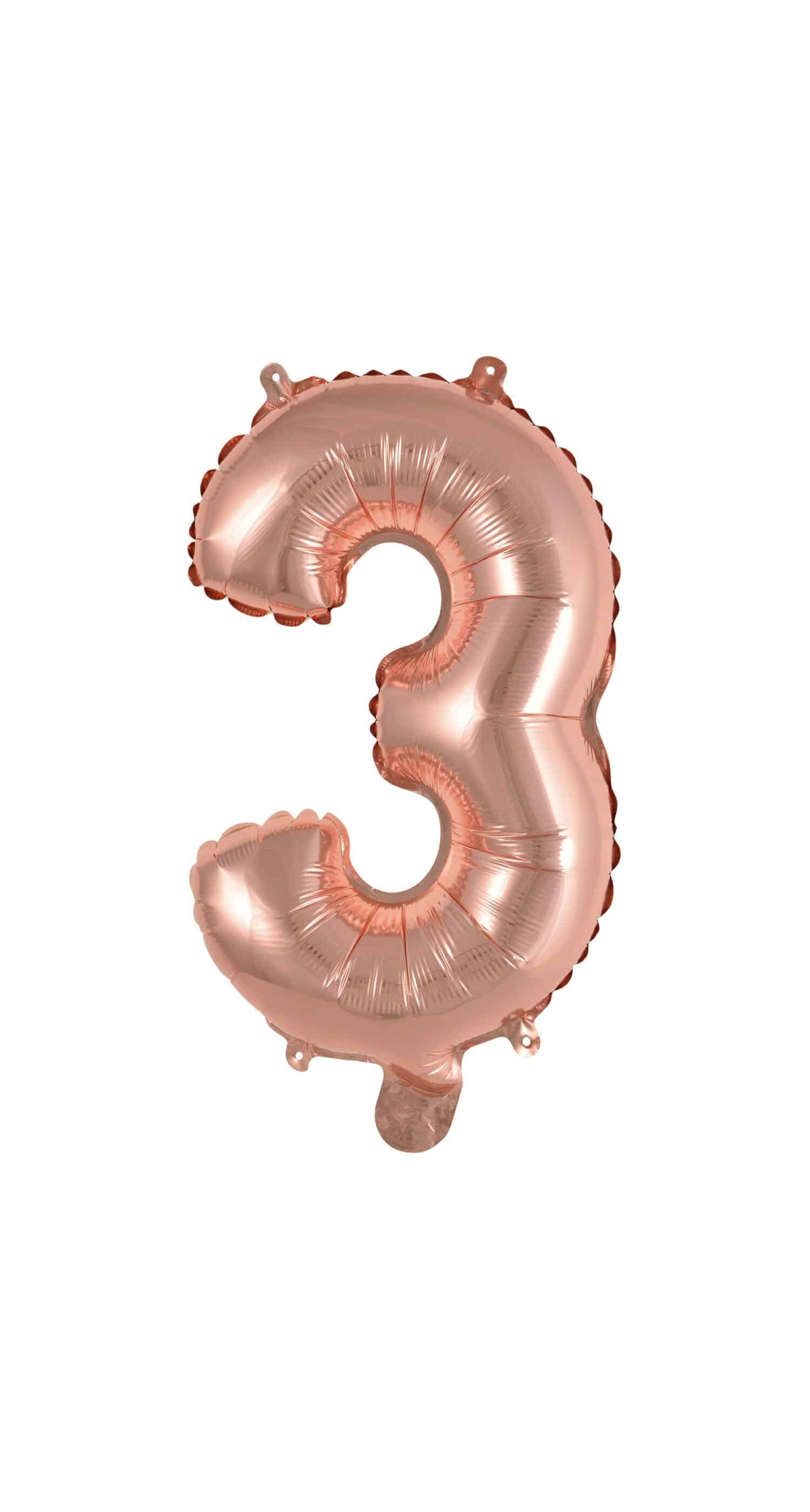 Mini Number 3 Rose Gold Foil Balloon - 35cm