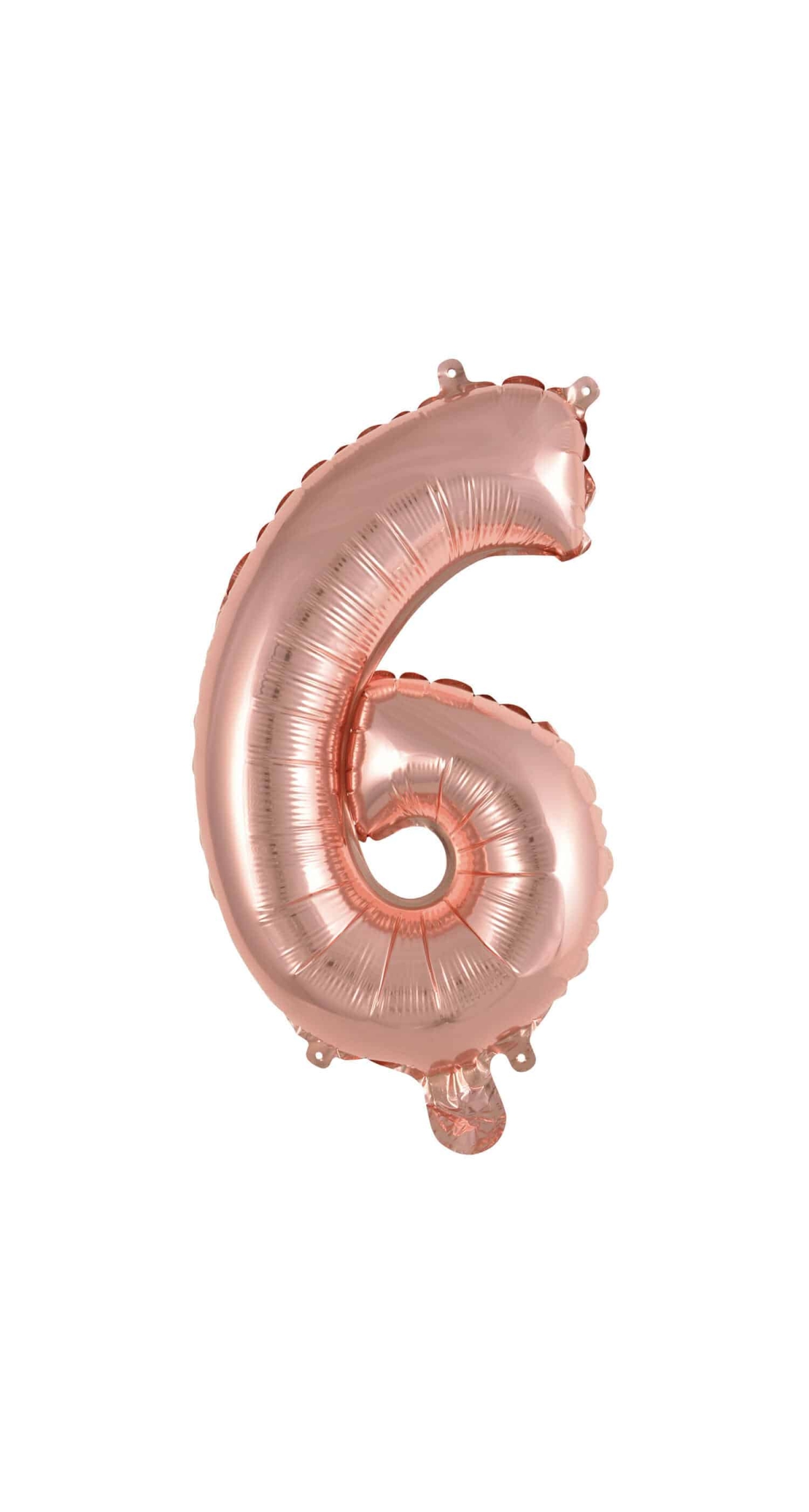 Mini Number 6 Rose Gold Foil Balloon - 35cm