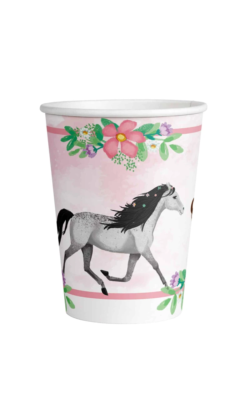 Beautiful Horses Paper Cups 250ml - 8pk