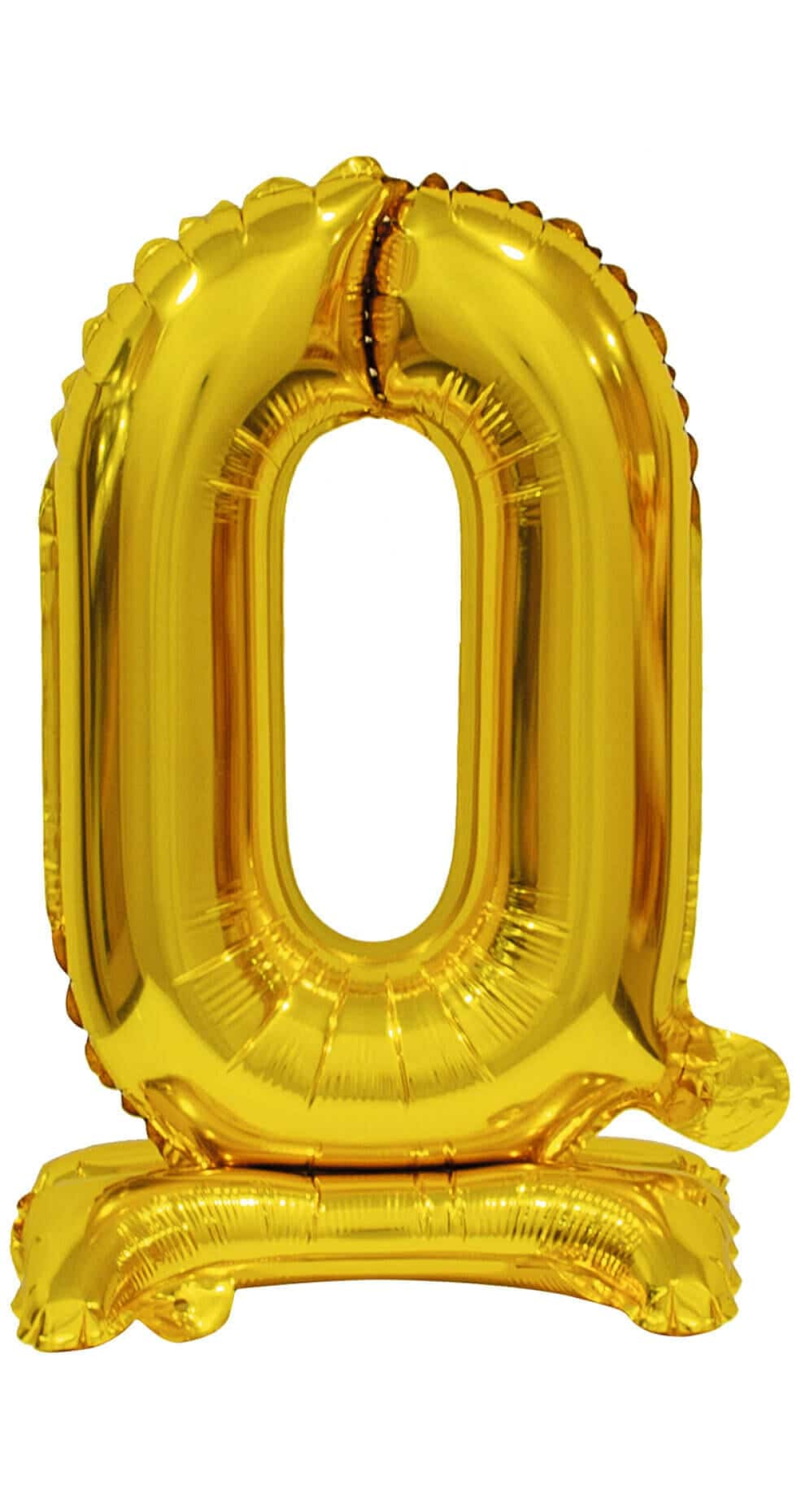 Mini Number 0 with Stand Gold Foil Balloon - 38cm