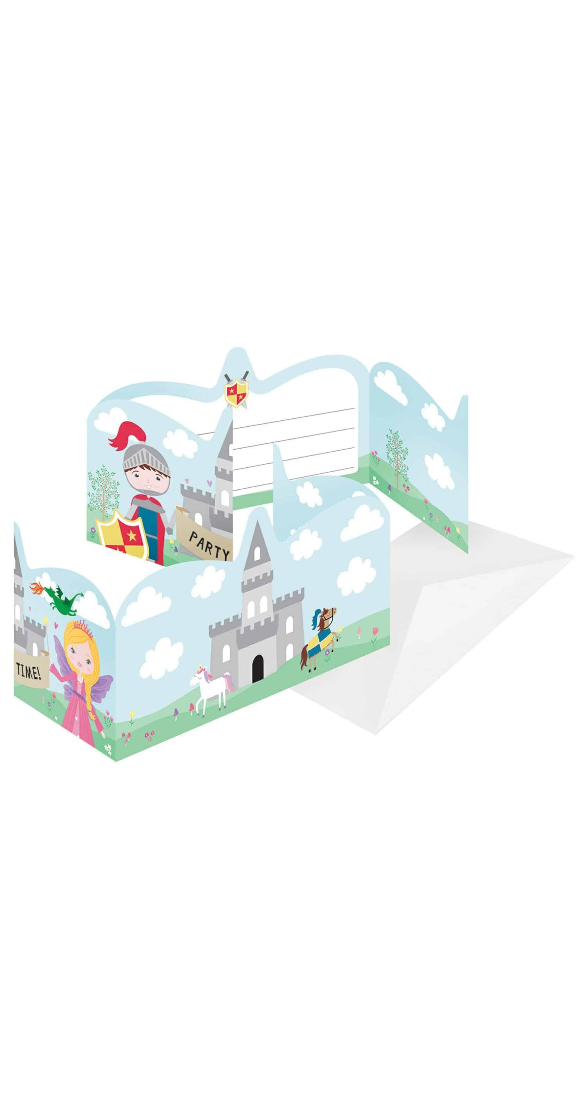 Princess & Knight Invitations & Envelopes - 8pk