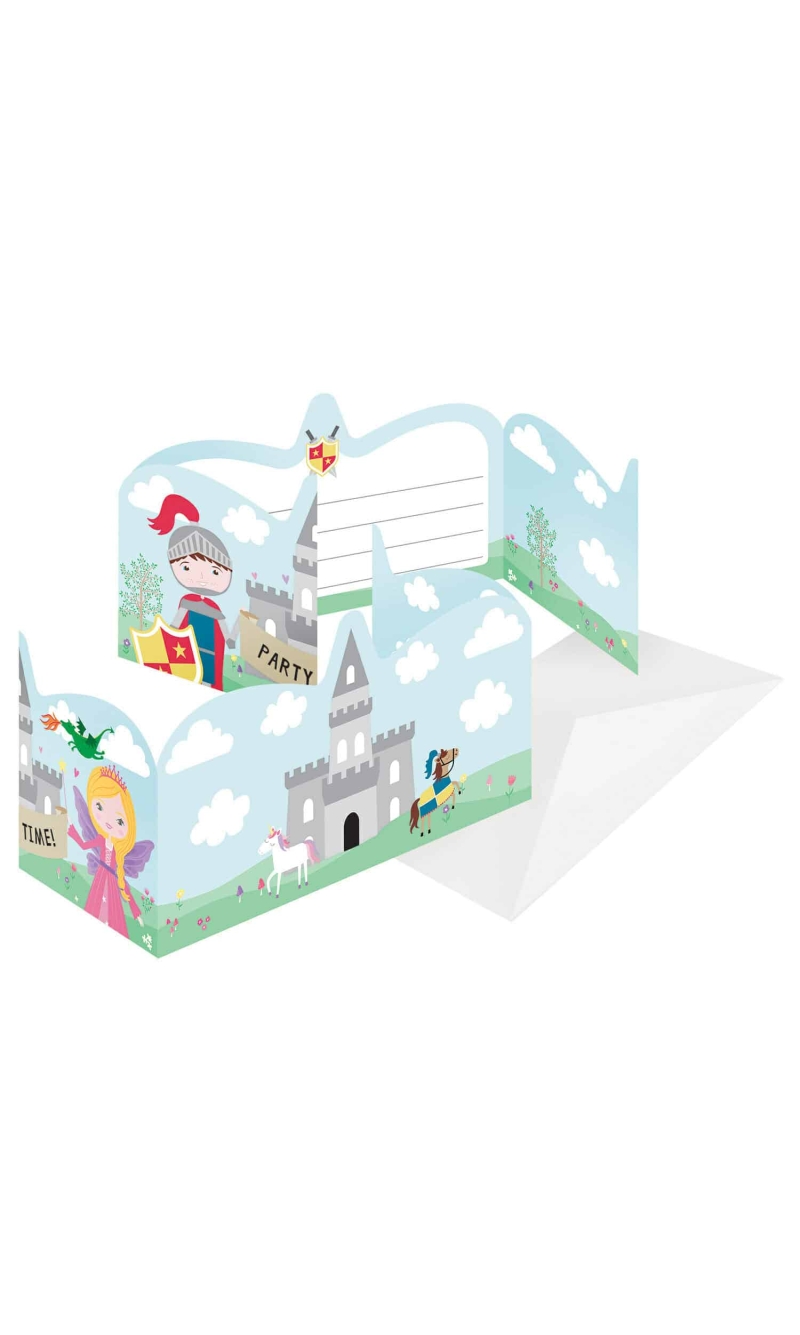 Princess & Knight Invitations & Envelopes - 8pk