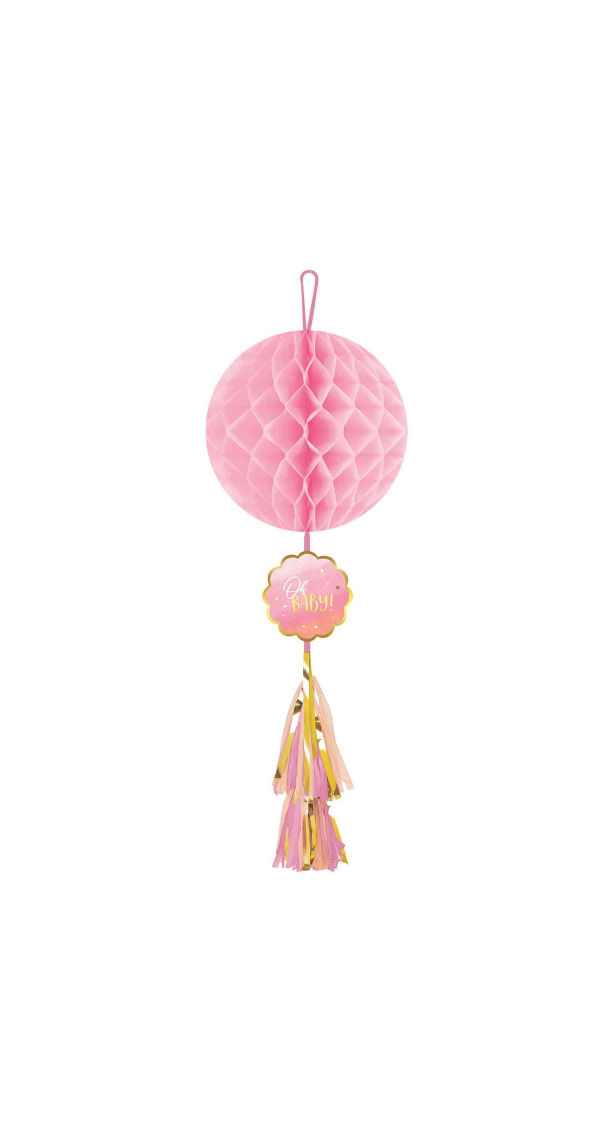 Oh Baby Girl Honeycomb Decoration with Tassel - 74.9cm