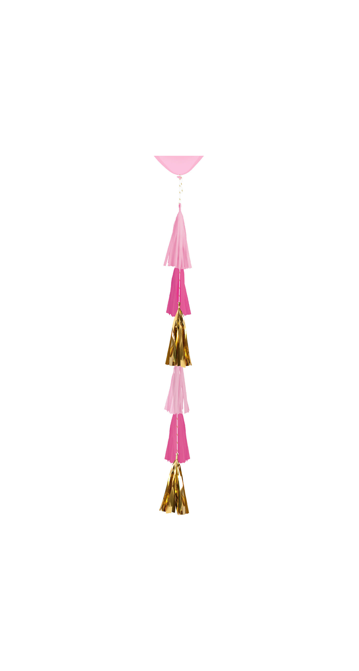 Balloon Tail Tassel Pastel Pink Paper / Foil Length 70cm