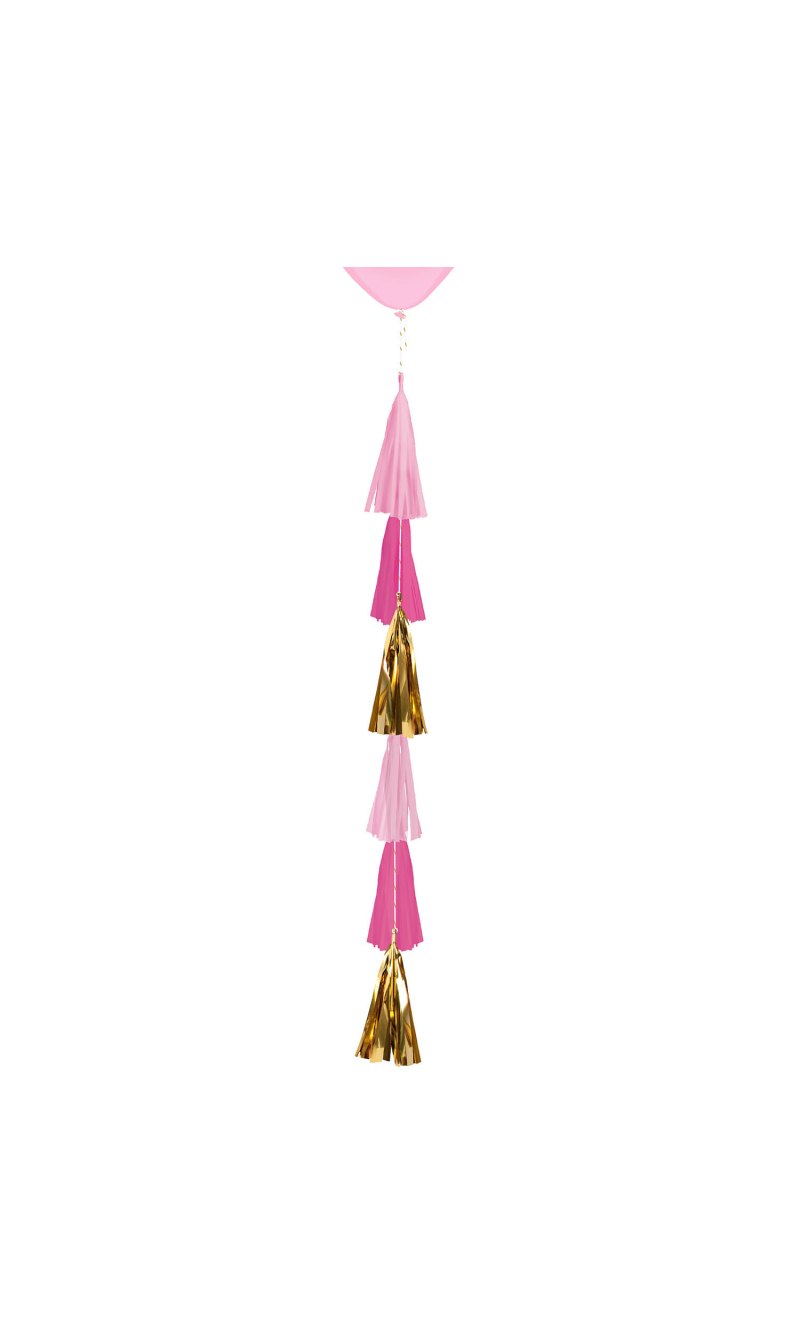 Balloon Tail Tassel Pastel Pink Paper / Foil Length 70cm