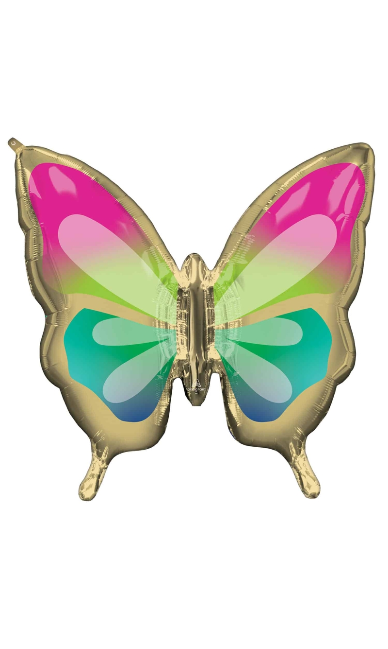 SuperShape Beautiful Tropical Butterfly Foil Balloon - 76cm x 71cm