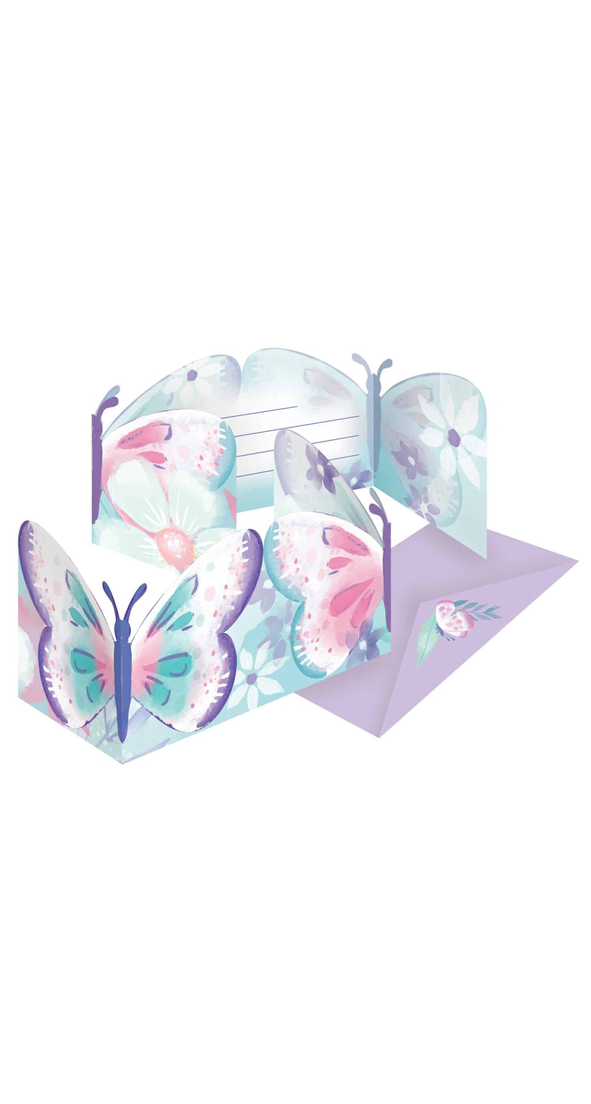 Flutter Paper Invitations & Envelopes - 8pk