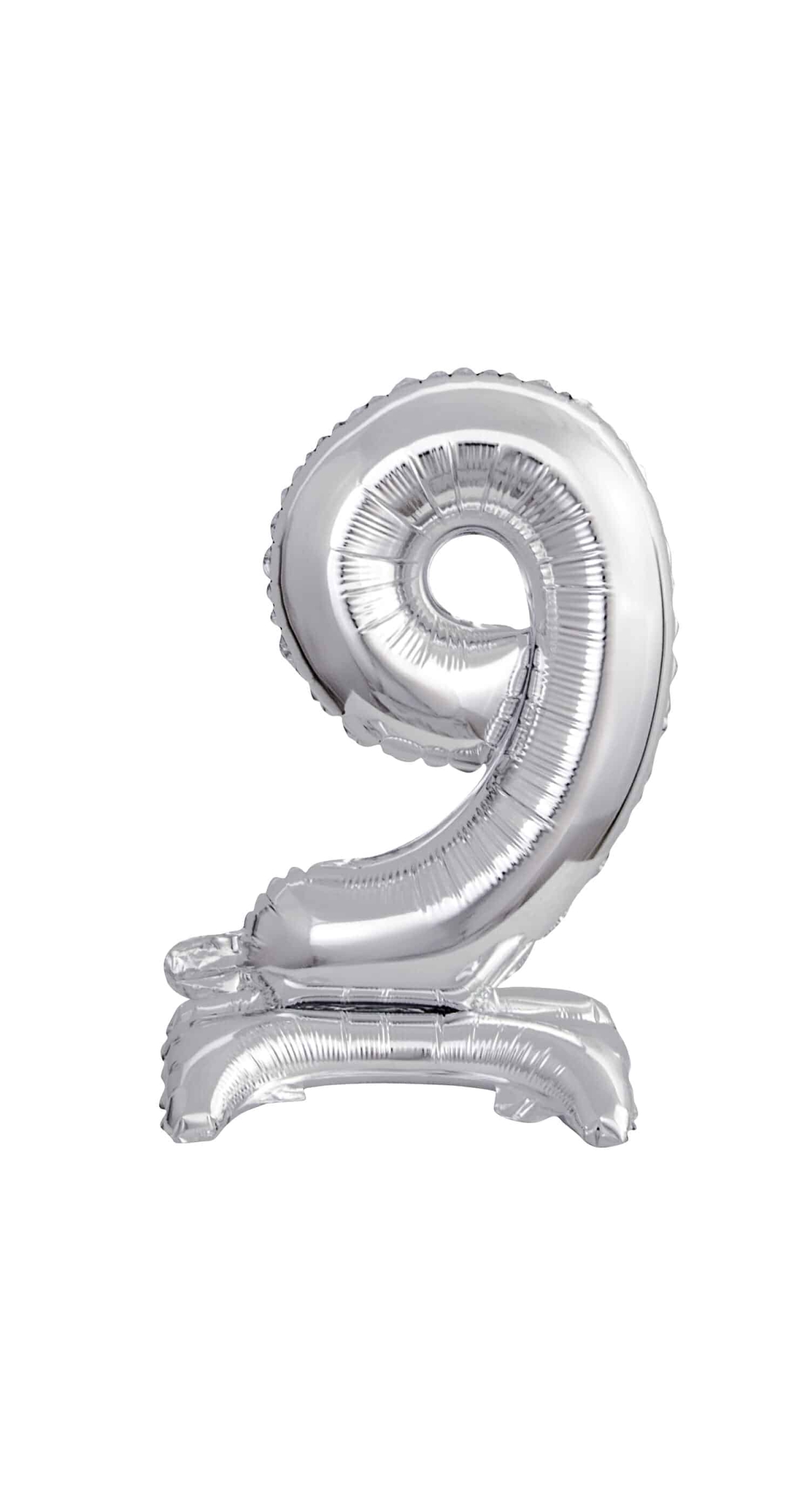 Mini Number 9 with Stand Silver Foil Balloon - 38cm