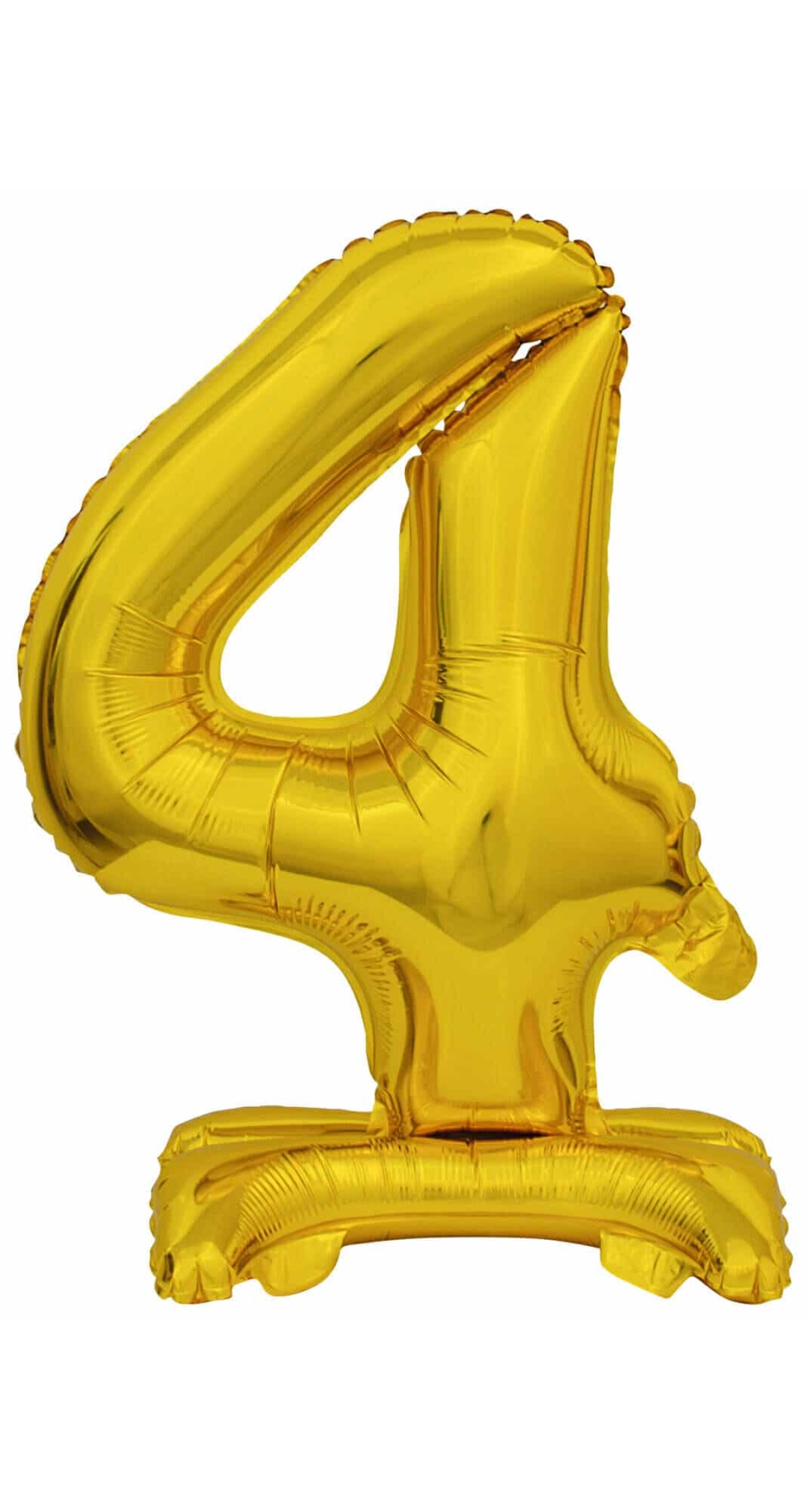 Mini Number 4 with Stand Gold Foil Balloon - 38cm