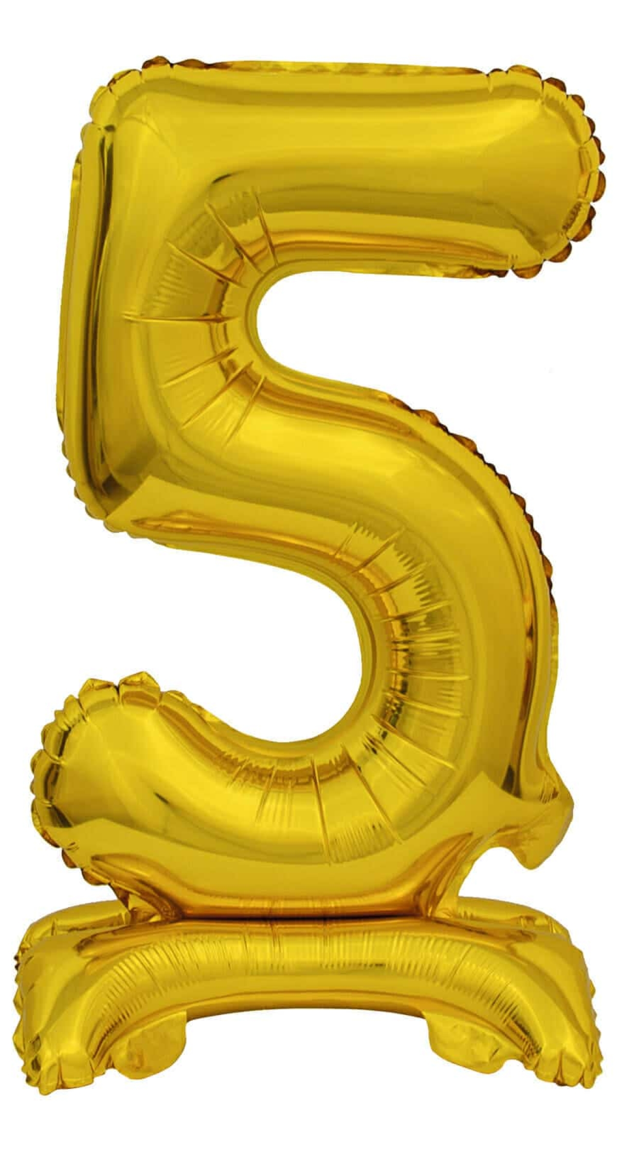 Mini Number 5 with Stand Gold Foil Balloon - 38cm