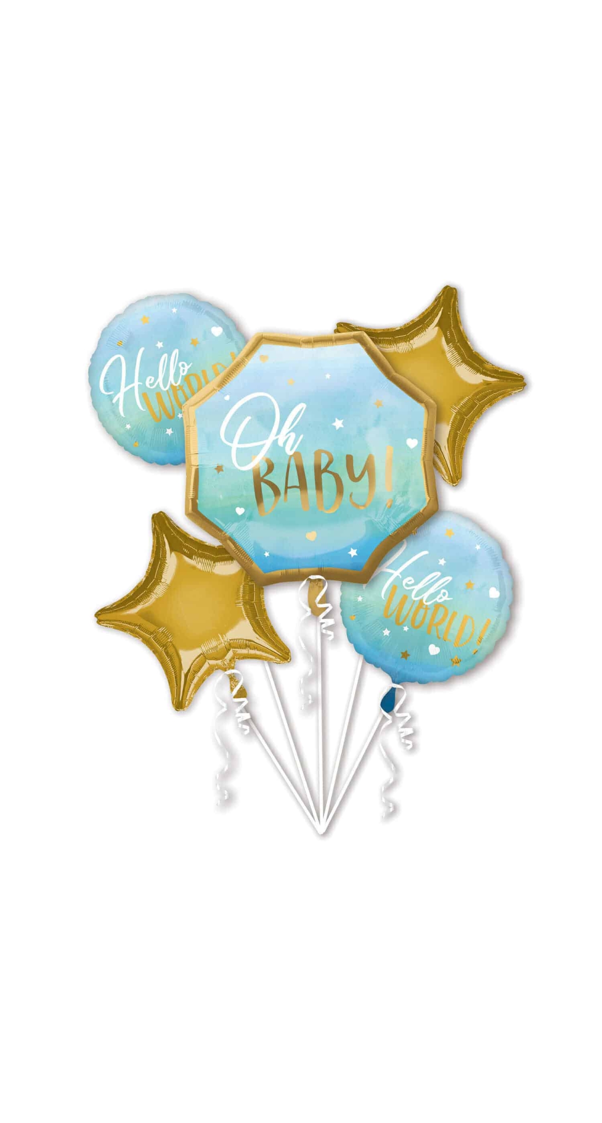 Oh Baby Boy Foil Balloon Bouquet - 5pk