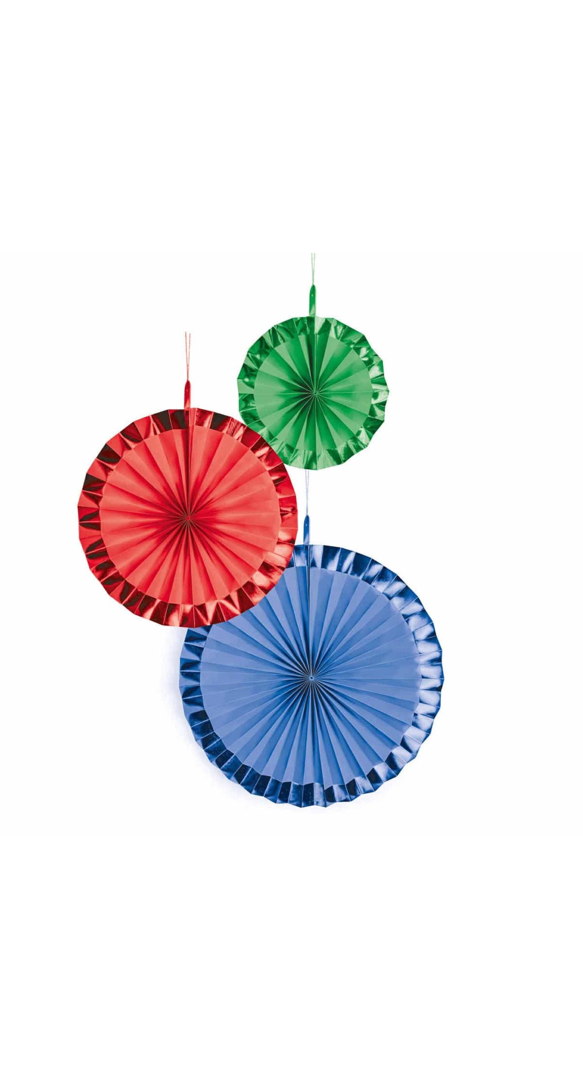 Fan Decorations Bright Rainbow Paper 18 cm / 30 cm / 38 cm – 3pk