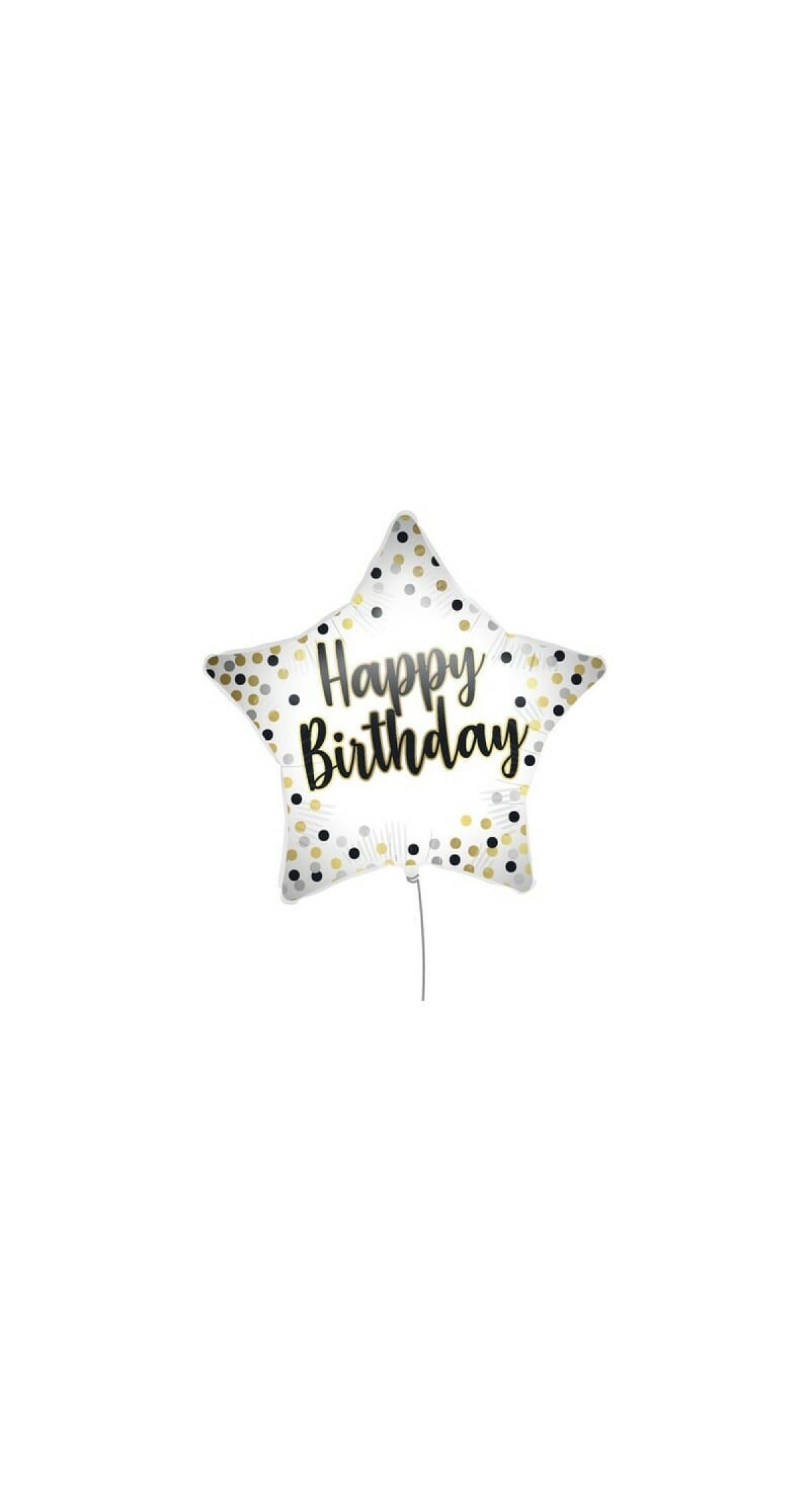 Happy Birthday Star Foil Balloon - 18'' (46cm)