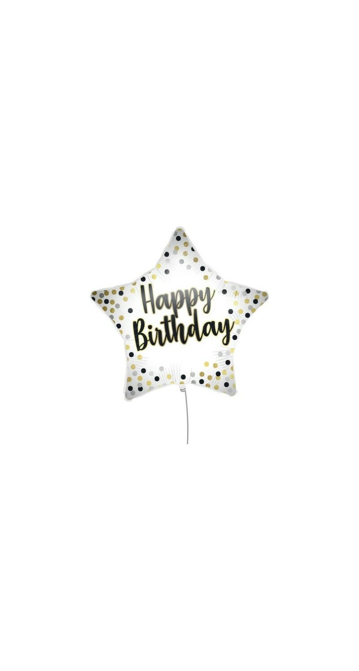 Happy Birthday Star Foil Balloon - 18'' (46cm)