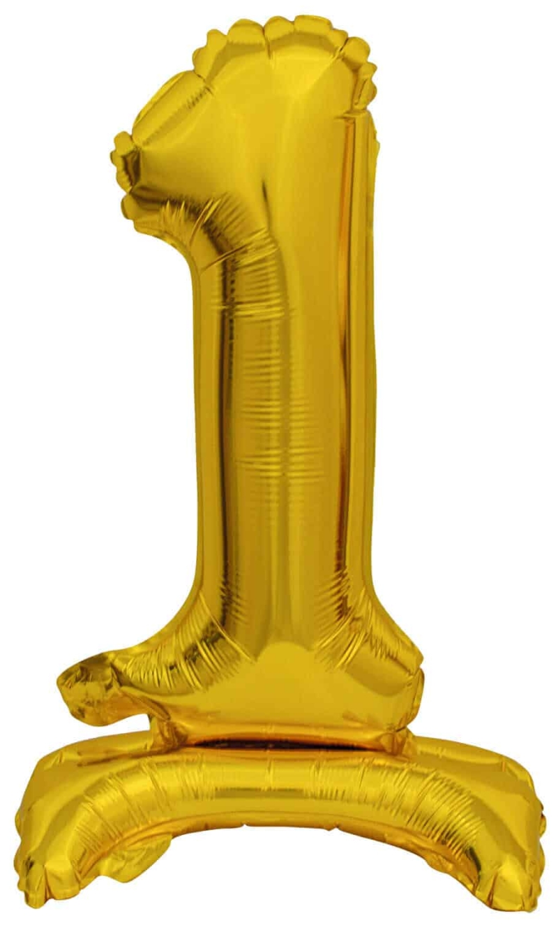 Mini Number 1 with Stand Gold Foil Balloon - 38cm