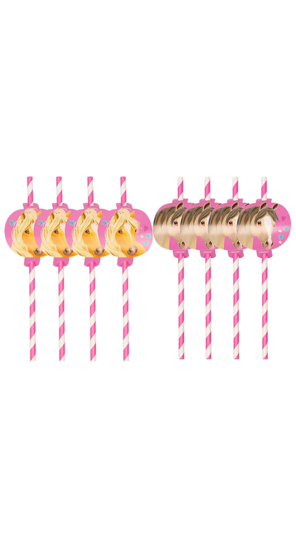 Pretty Pony Paper Straws with Cutouts - 8pk