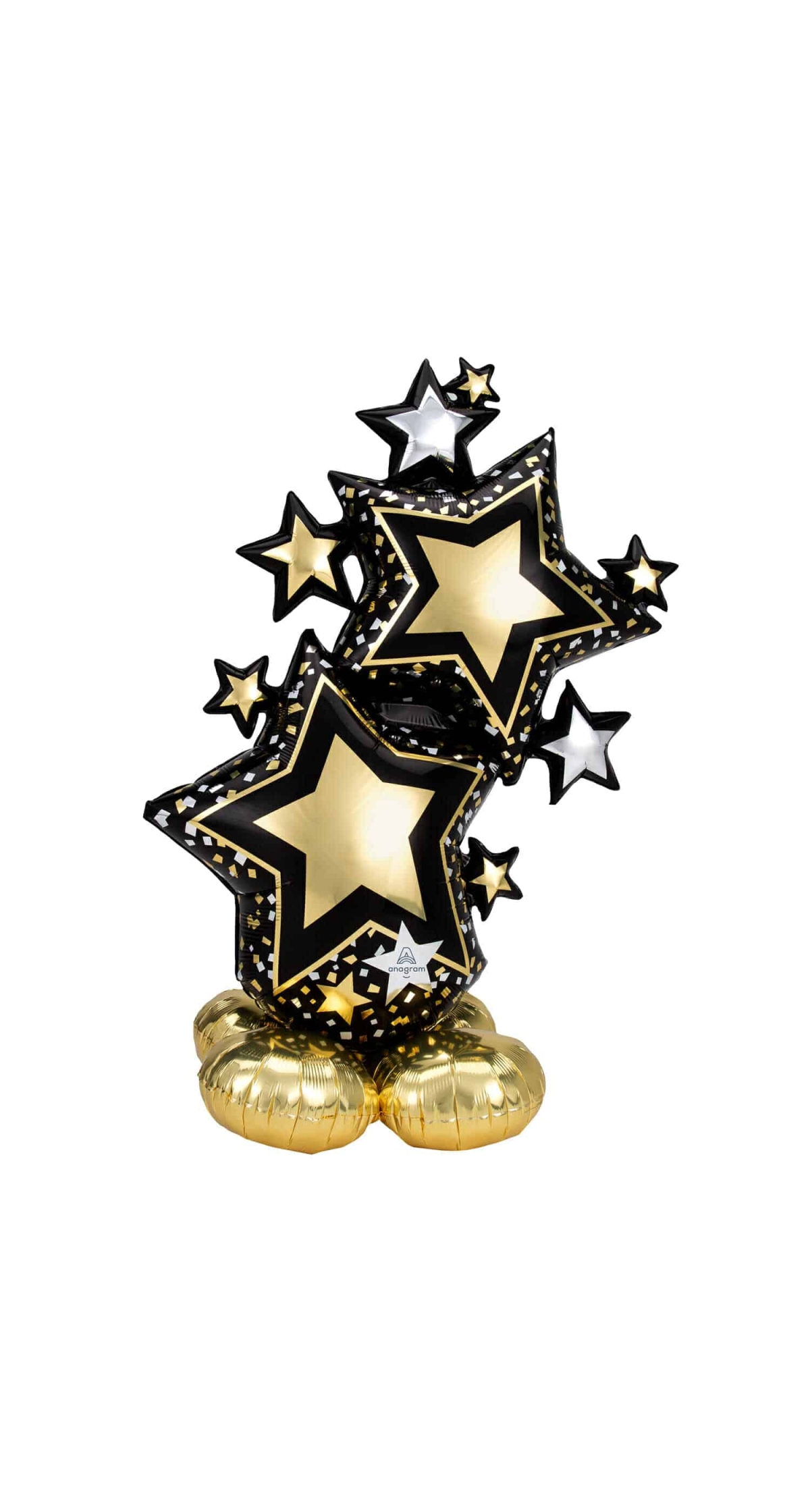 AirLoonz Black & Gold Hollywood Star - 149cm (Air Fill Only)
