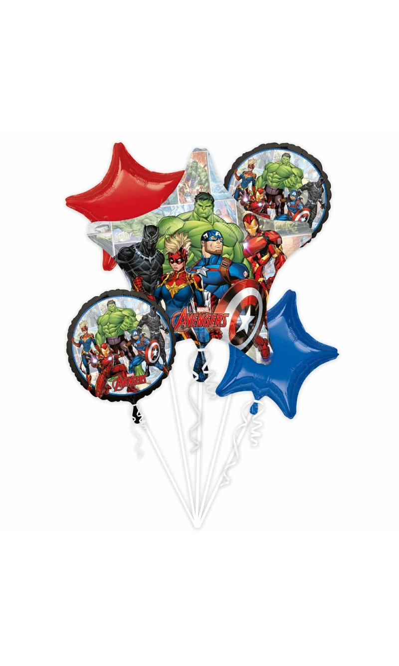 Marvel Avengers Power Unite Foil Balloon Bouquet - 5pk