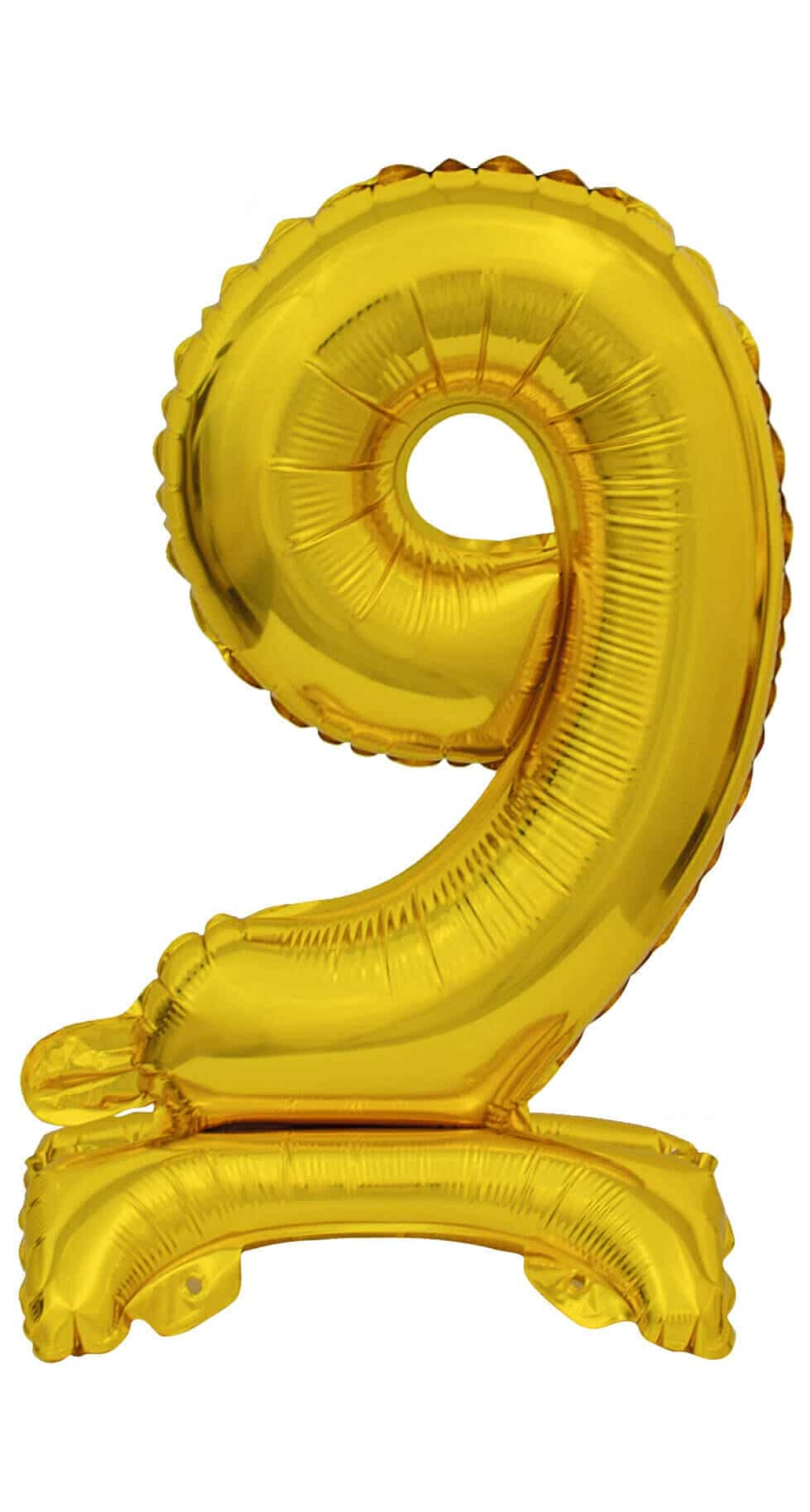 Mini Number 9 with Stand Gold Foil Balloon - 38cm